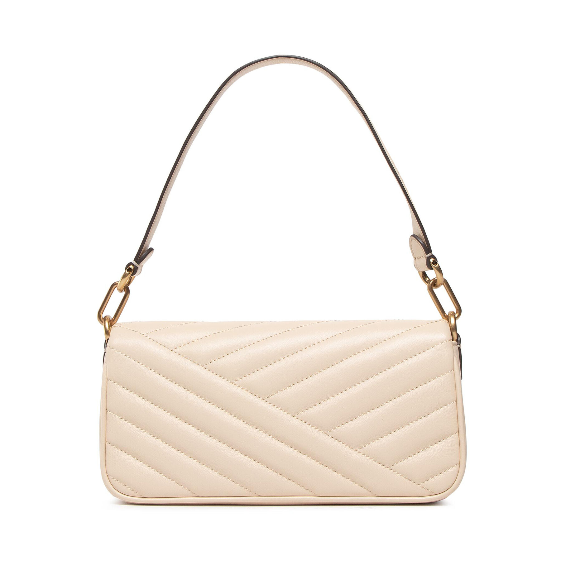 Tory Burch Kabelka Kira Chevron Small Flap Shoulder Bag 90456 Béžová - Pepit.sk