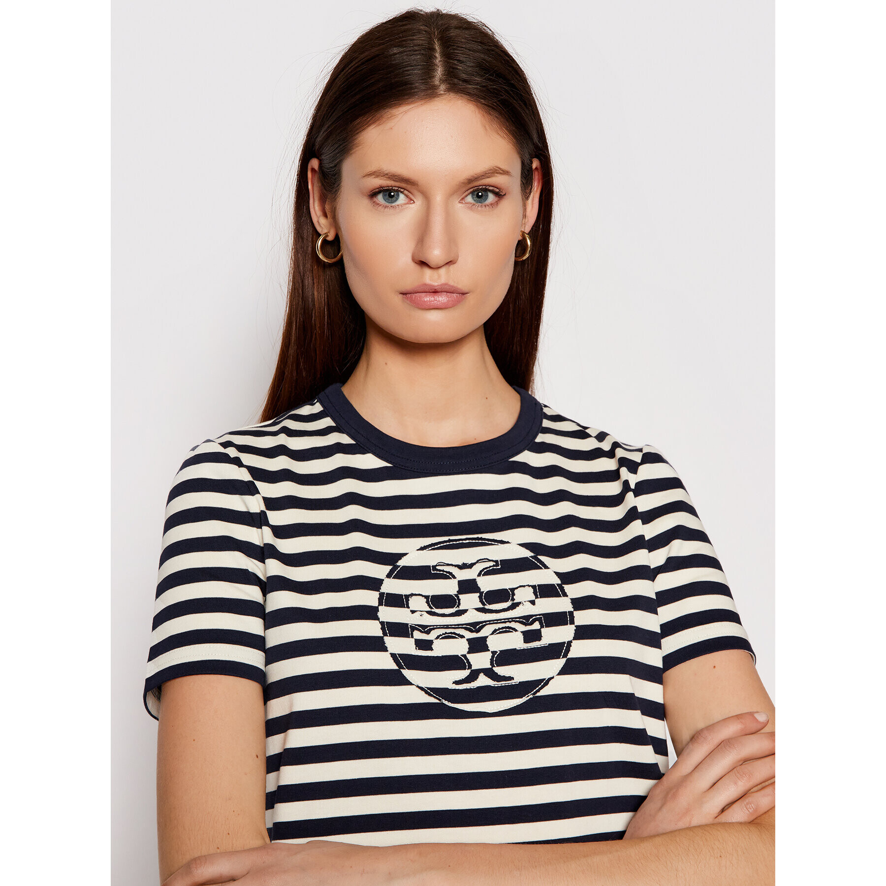 Tory Burch Každodenné šaty Striped Logo 81506 Tmavomodrá Regular Fit - Pepit.sk