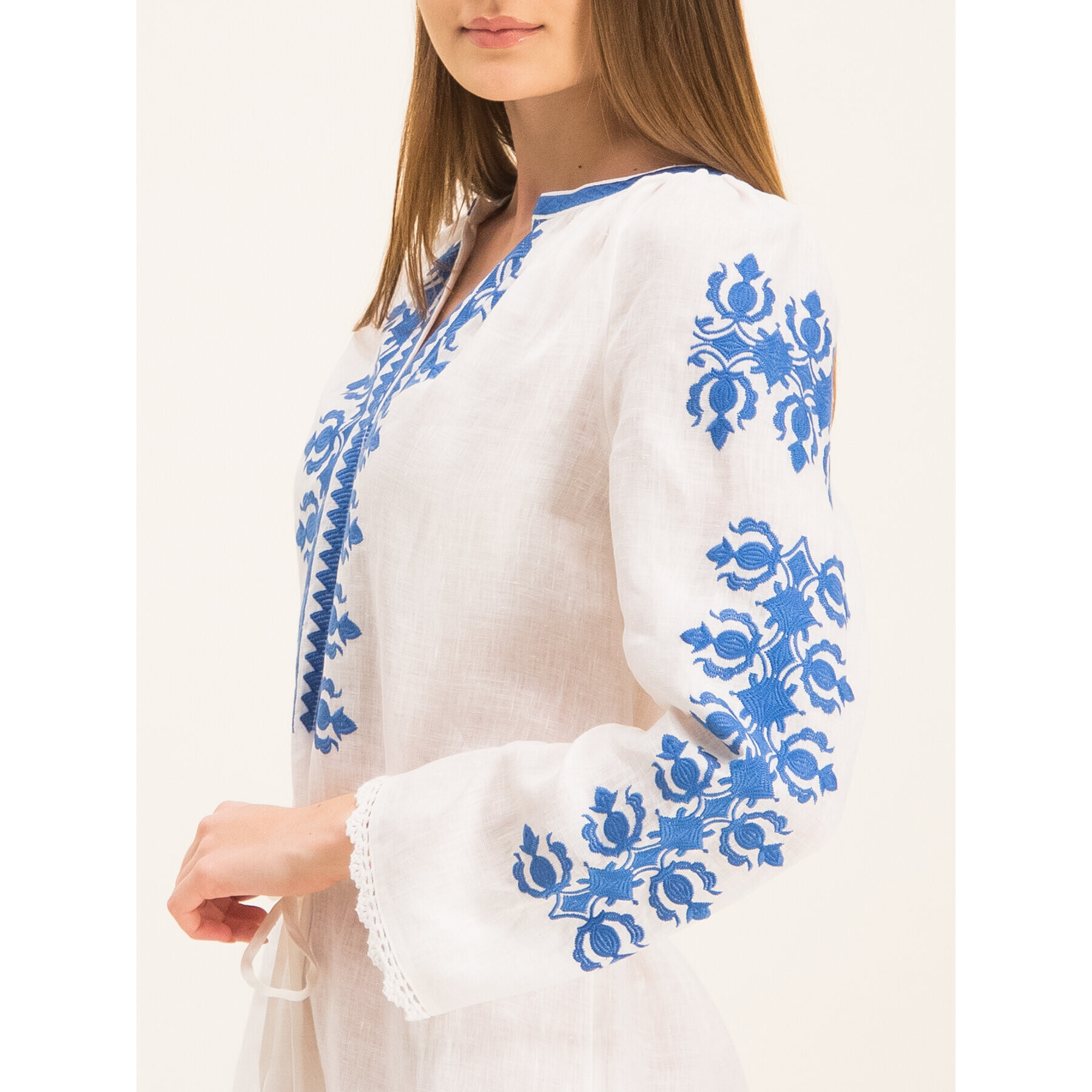 Tory Burch Plážové šaty Embroidered Linen Dress 54804 Biela Regular Fit - Pepit.sk