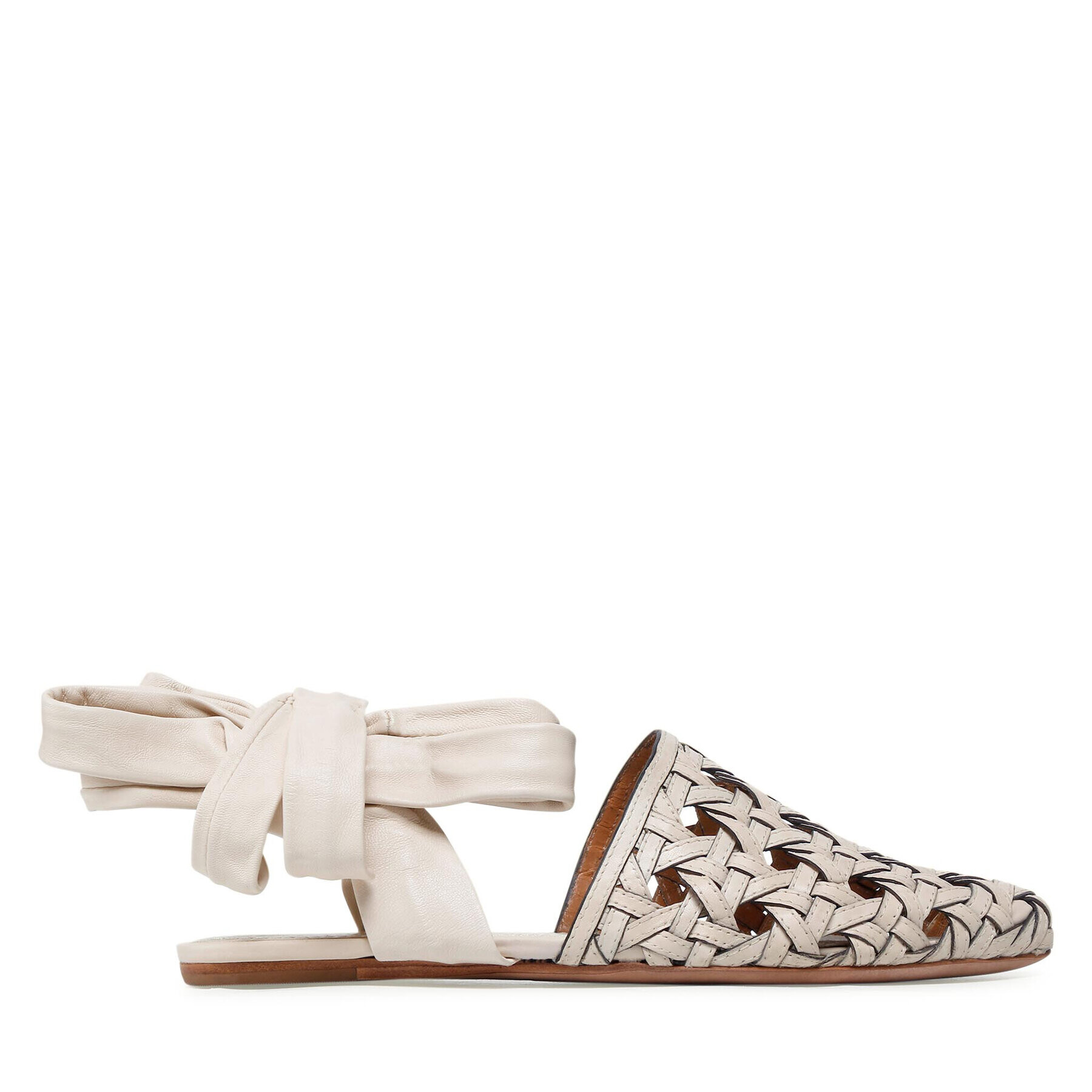 Tory Burch Sandále Basketweave Wrap Flat 85255 Béžová - Pepit.sk