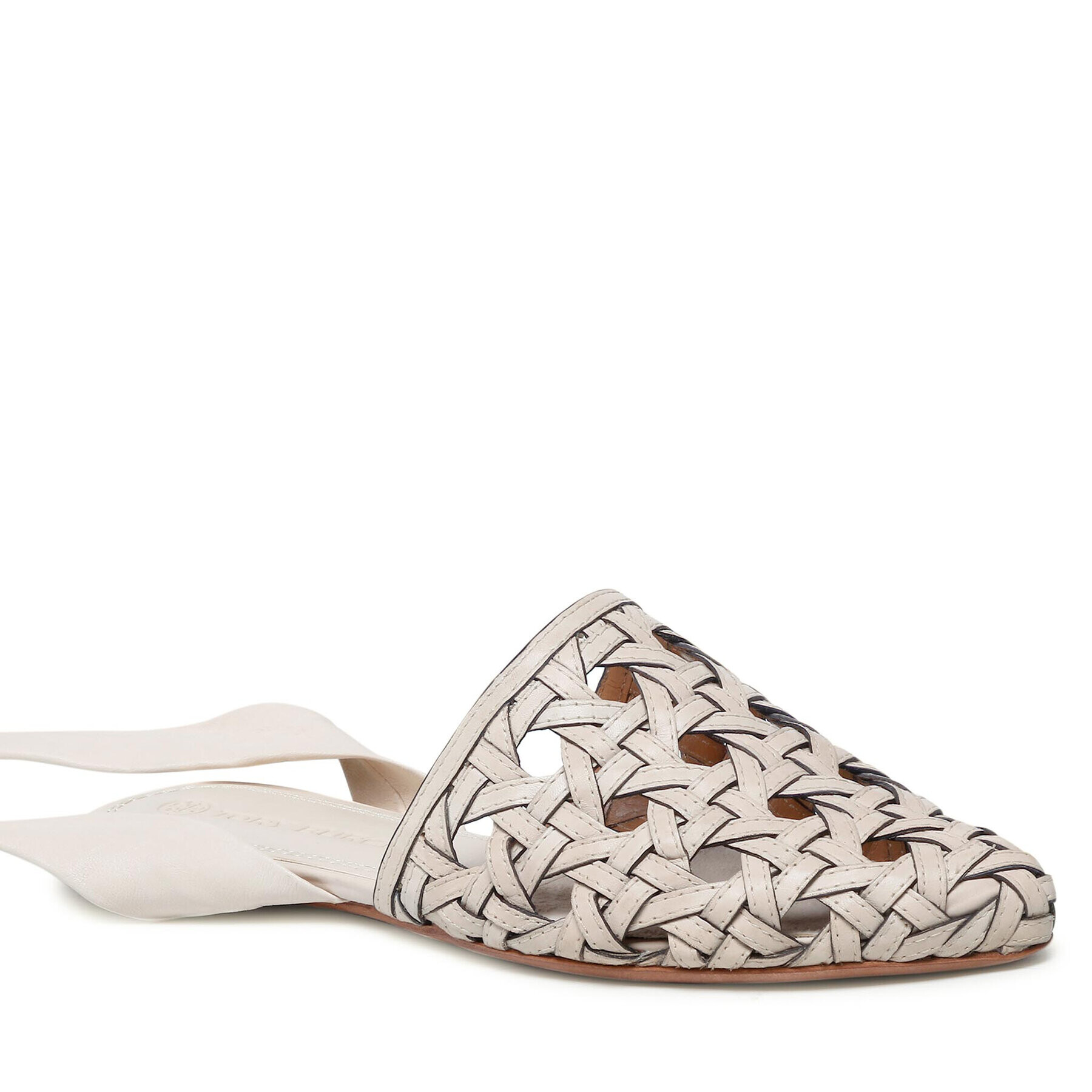 Tory Burch Sandále Basketweave Wrap Flat 85255 Béžová - Pepit.sk