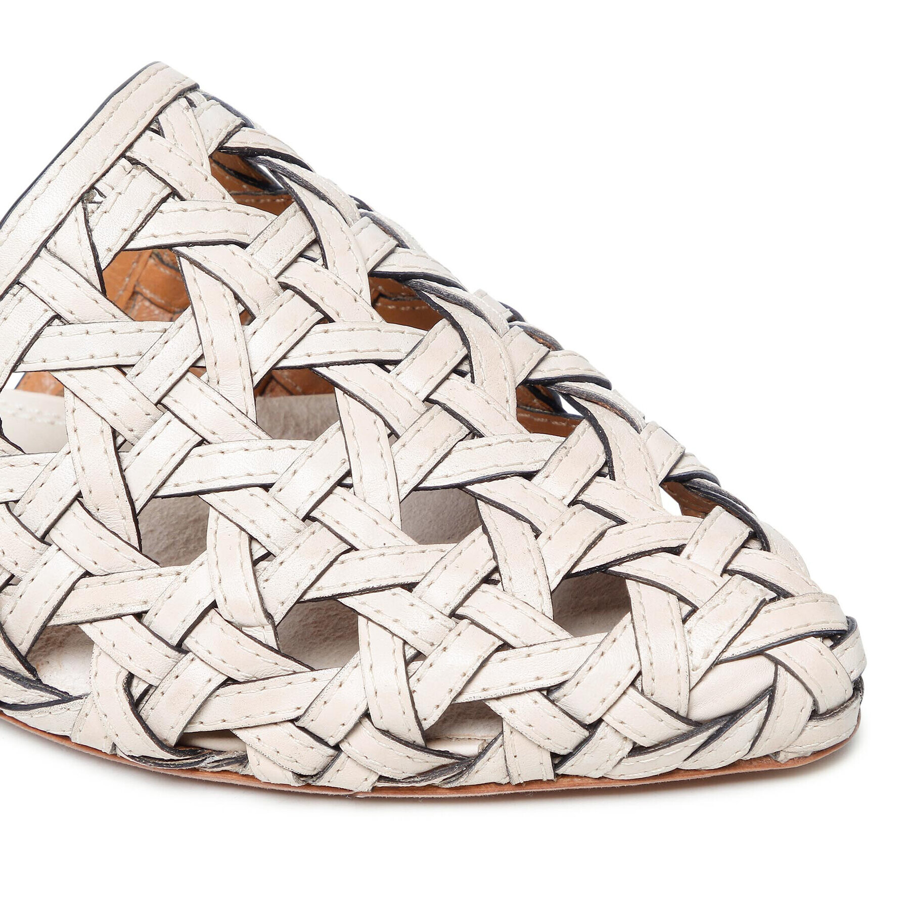 Tory Burch Sandále Basketweave Wrap Flat 85255 Béžová - Pepit.sk