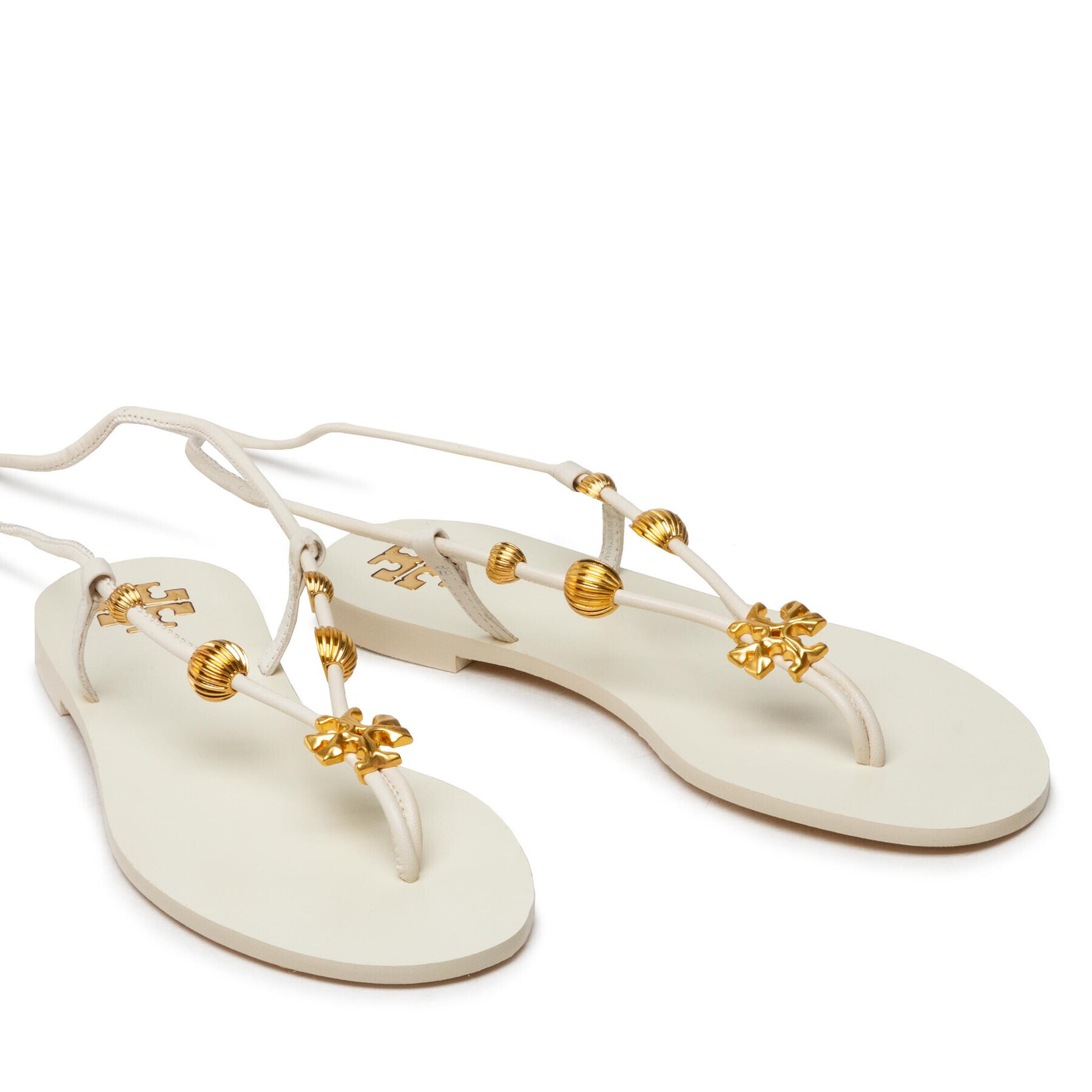 Tory Burch Sandále Capri Flat Lace Up Sandal 80044 Béžová - Pepit.sk