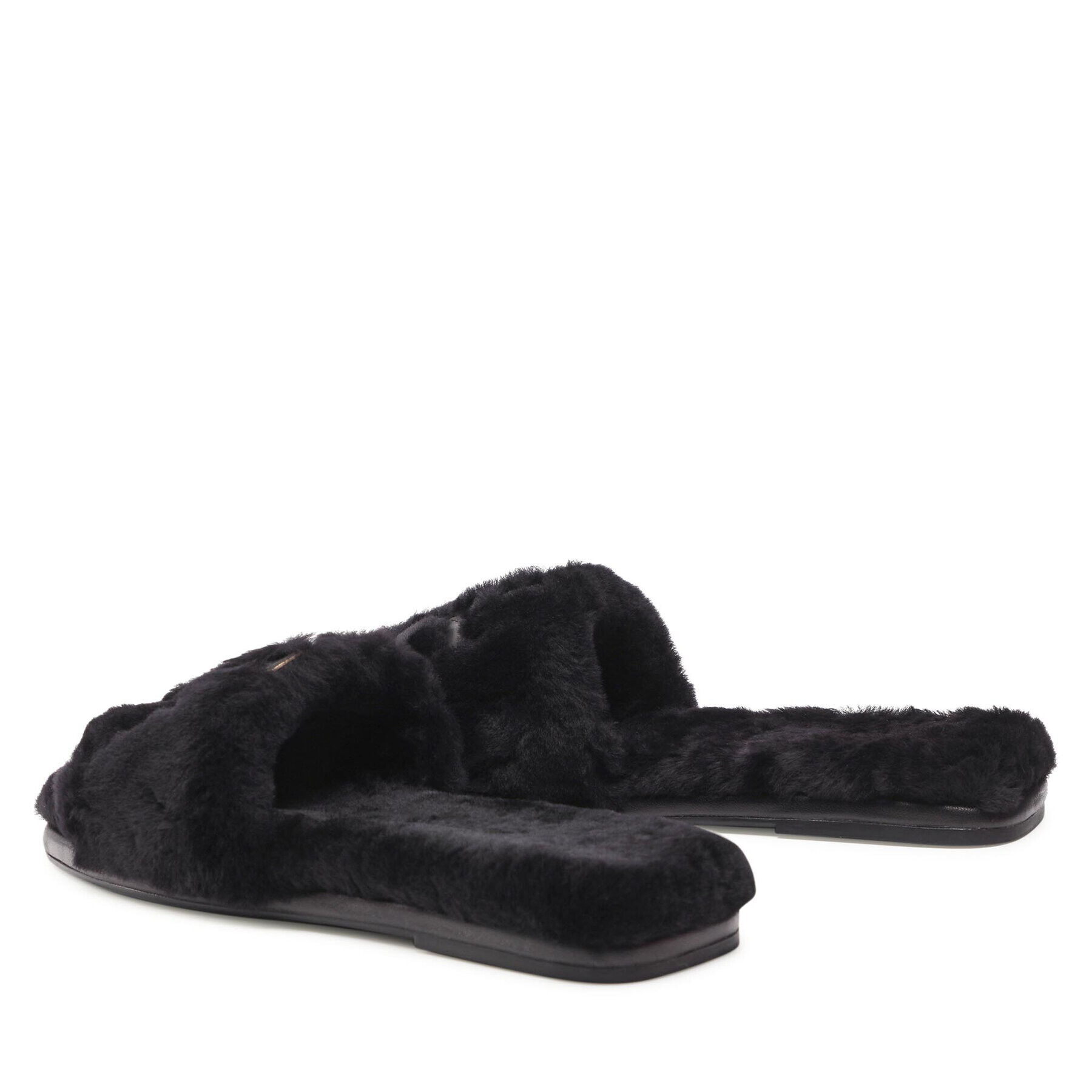 Tory Burch Šľapky Double T Shearling 83484 Čierna - Pepit.sk