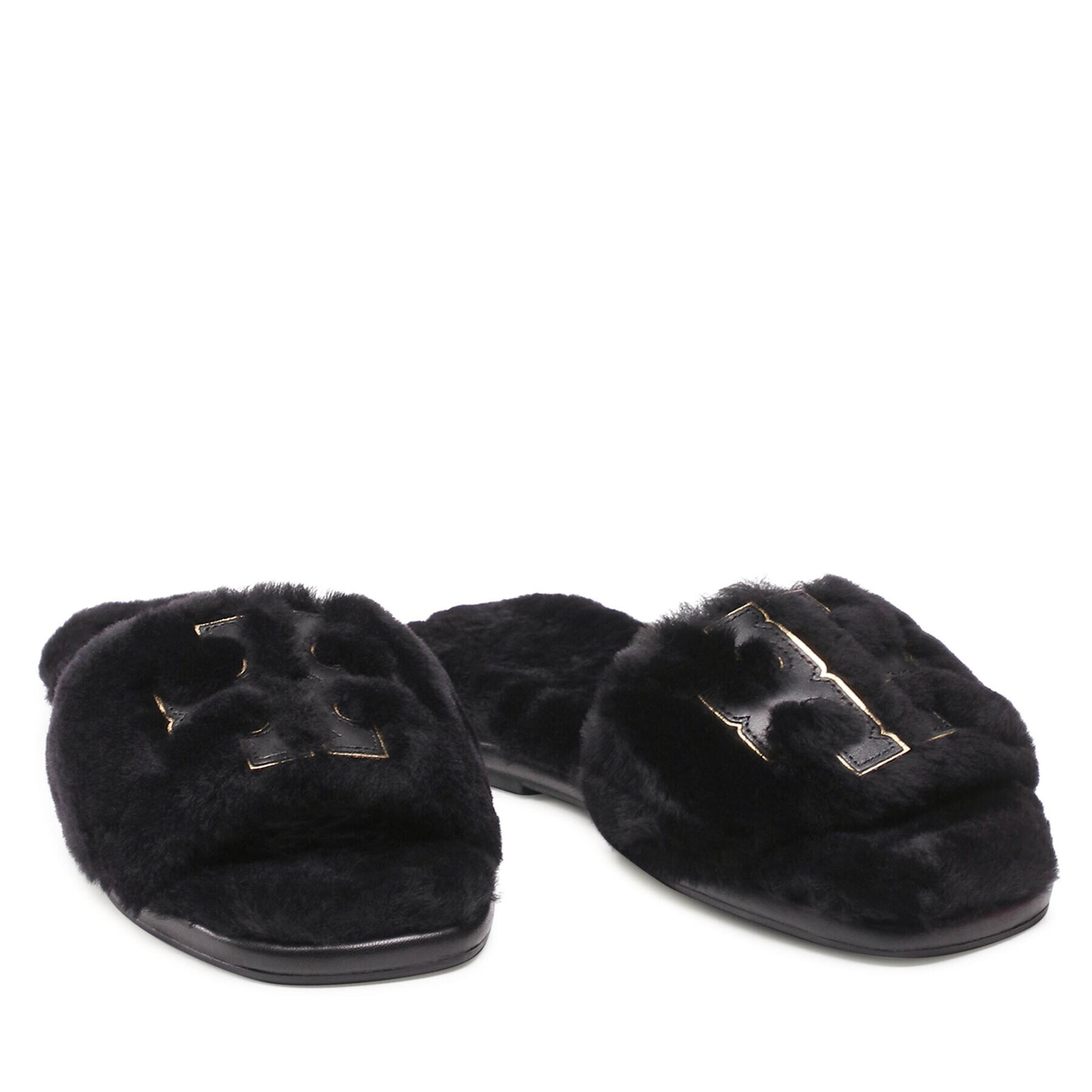 Tory Burch Šľapky Double T Shearling 83484 Čierna - Pepit.sk