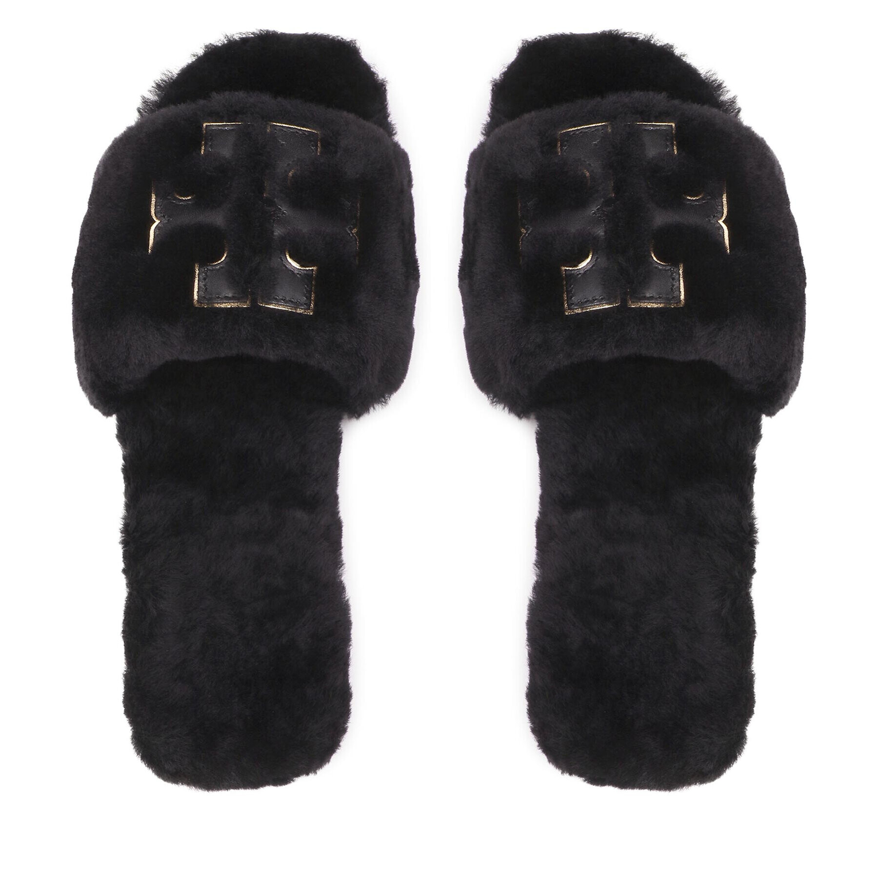 Tory Burch Šľapky Double T Shearling 83484 Čierna - Pepit.sk