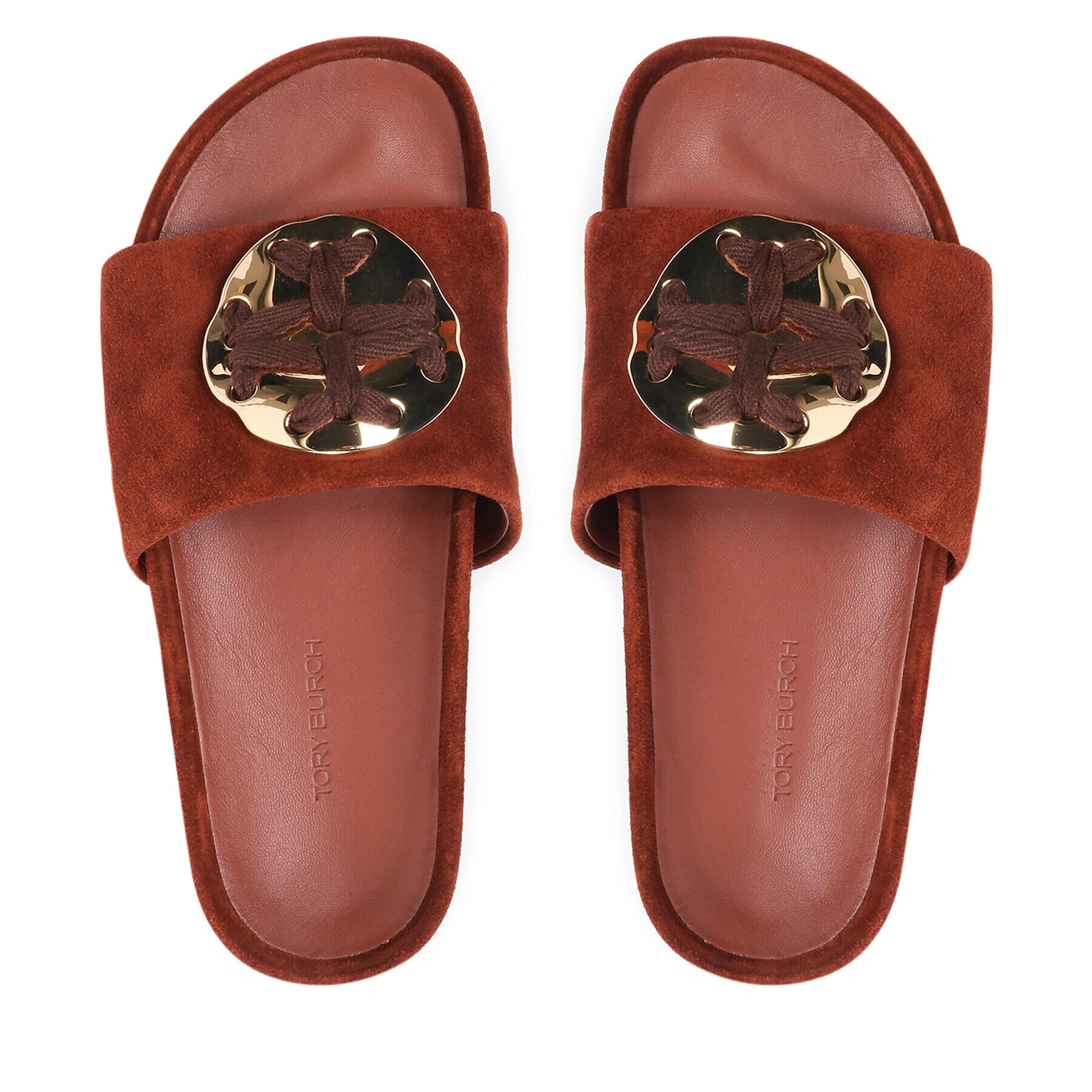 Tory Burch Šľapky Patus Logo Sandal 136989 Hnedá - Pepit.sk