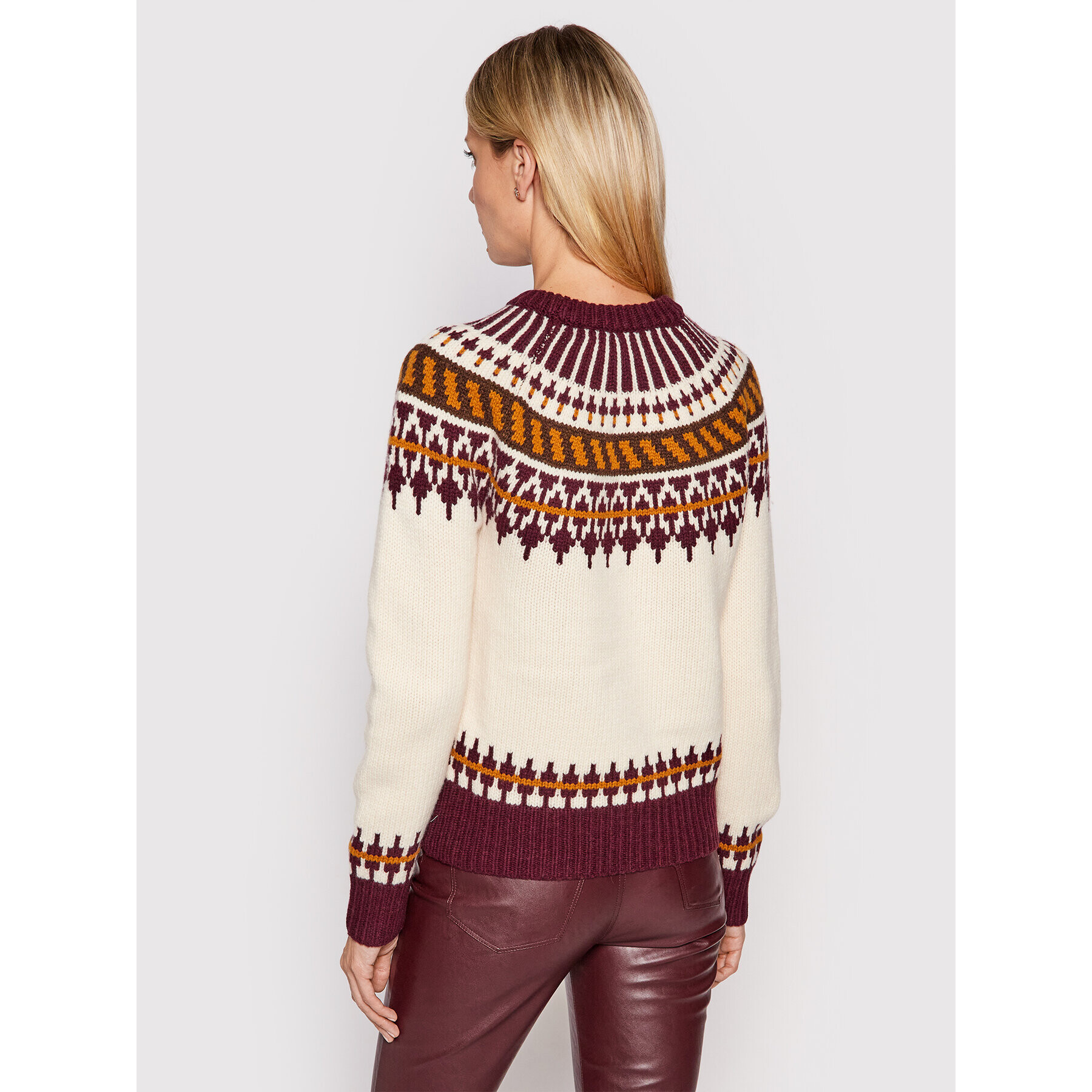 Tory Burch Sveter Fair Isle 84420 Béžová Regular Fit - Pepit.sk