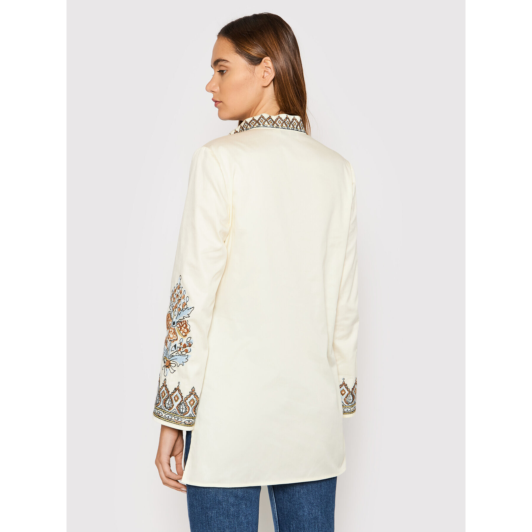 Tory Burch Tunika Embroidered 87518 Béžová Relaxed Fit - Pepit.sk