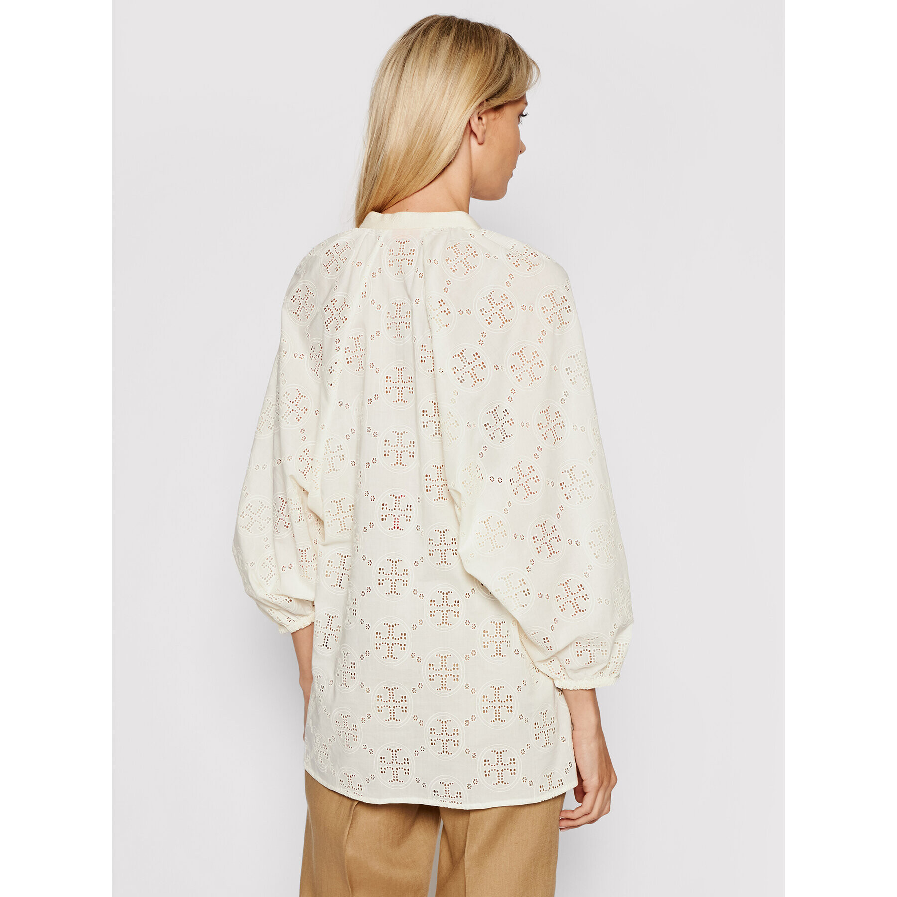 Tory Burch Tunika Logo Lace Ballon Sleeve 84520 Béžová Regular Fit - Pepit.sk