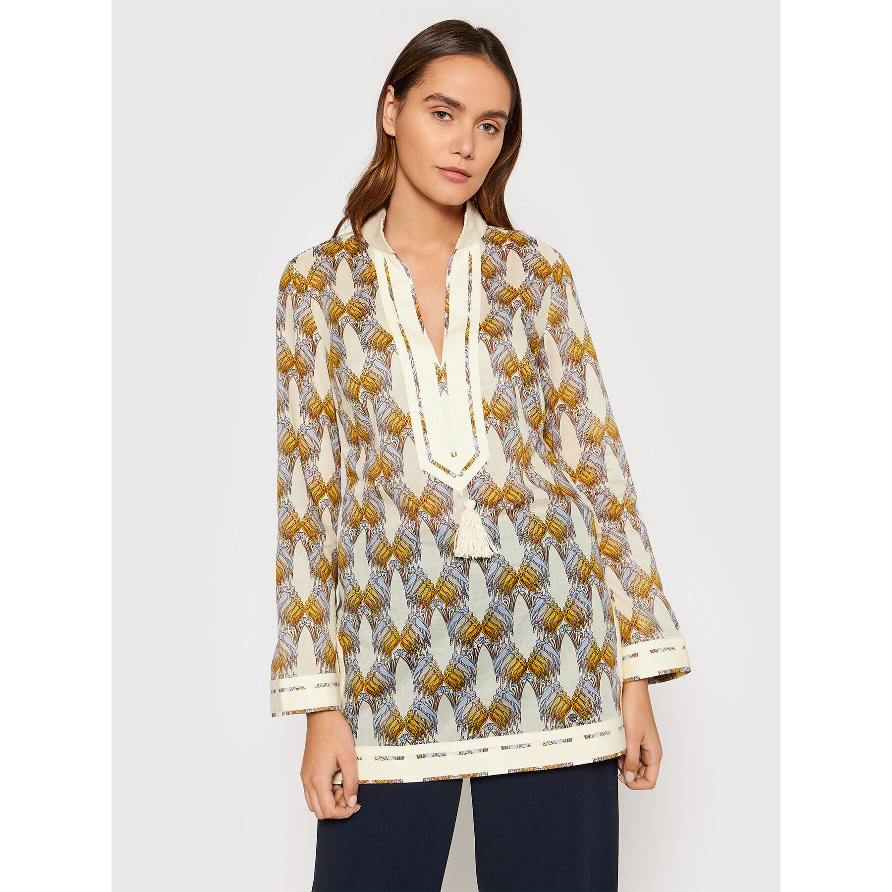 Tory Burch Tunika Printed 87522 Béžová Regular Fit - Pepit.sk