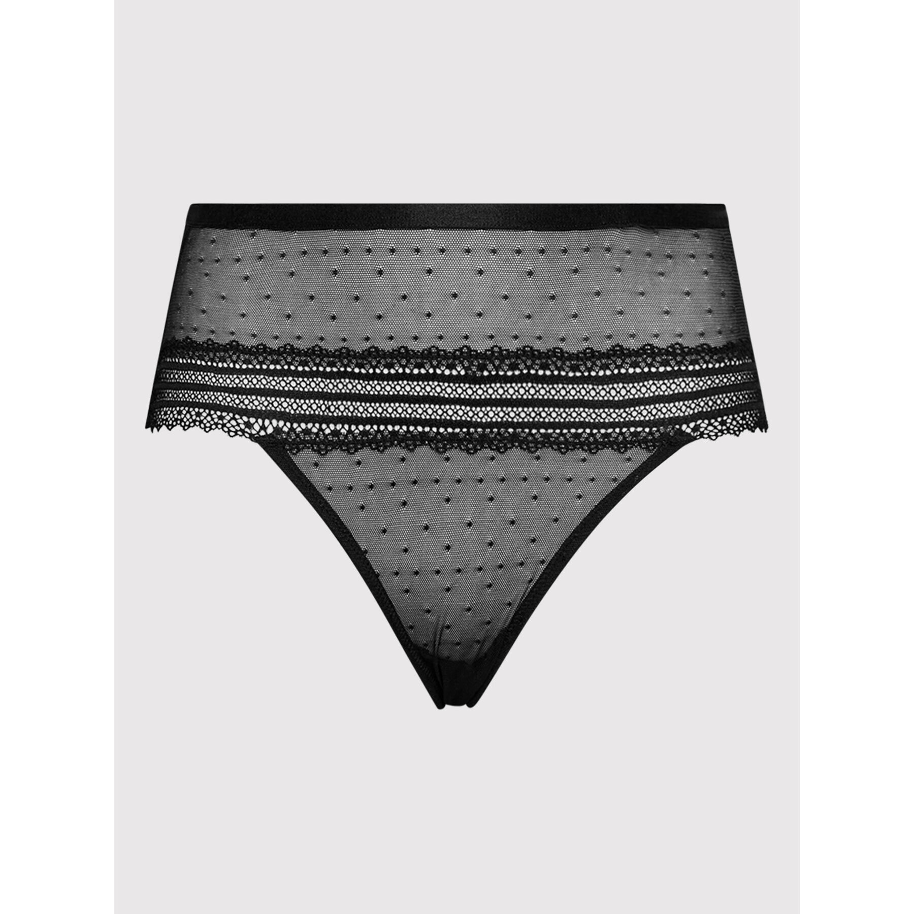 Triumph Klasické nohavičky s vysokým pásom Tempting Tulle 10210008 Čierna - Pepit.sk