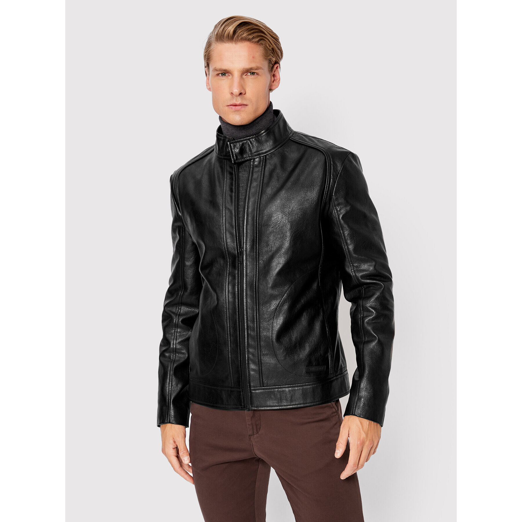 Trussardi Bunda z imitácie kože Biker 52S00760 Čierna Regular Fit - Pepit.sk