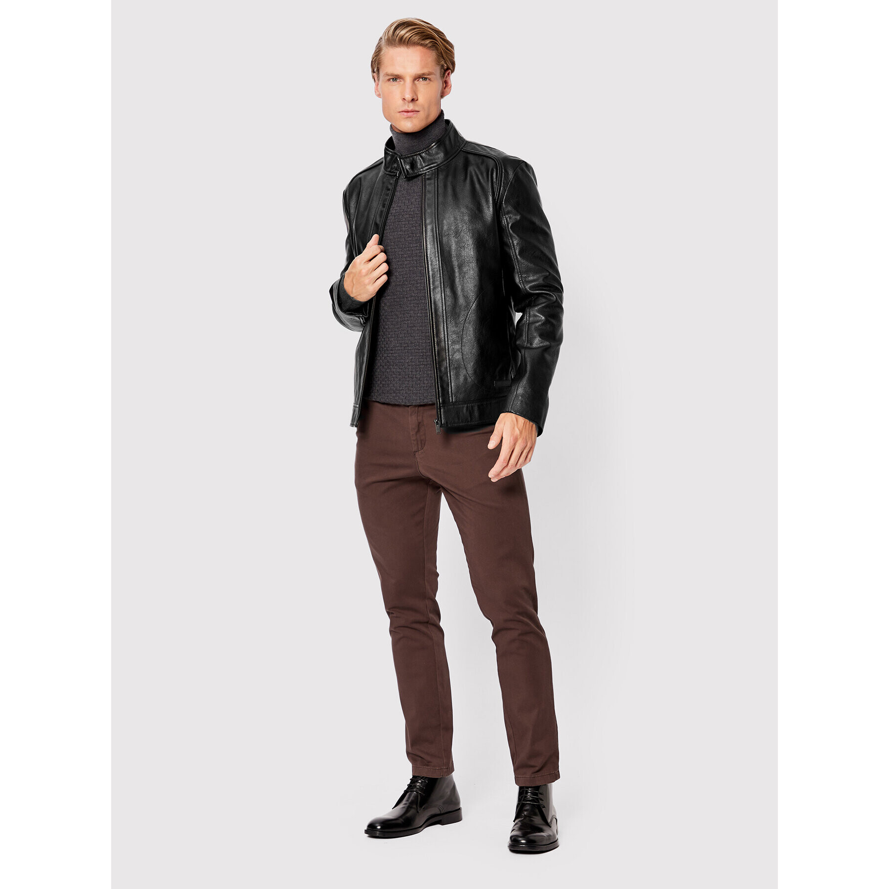 Trussardi Bunda z imitácie kože Biker 52S00760 Čierna Regular Fit - Pepit.sk