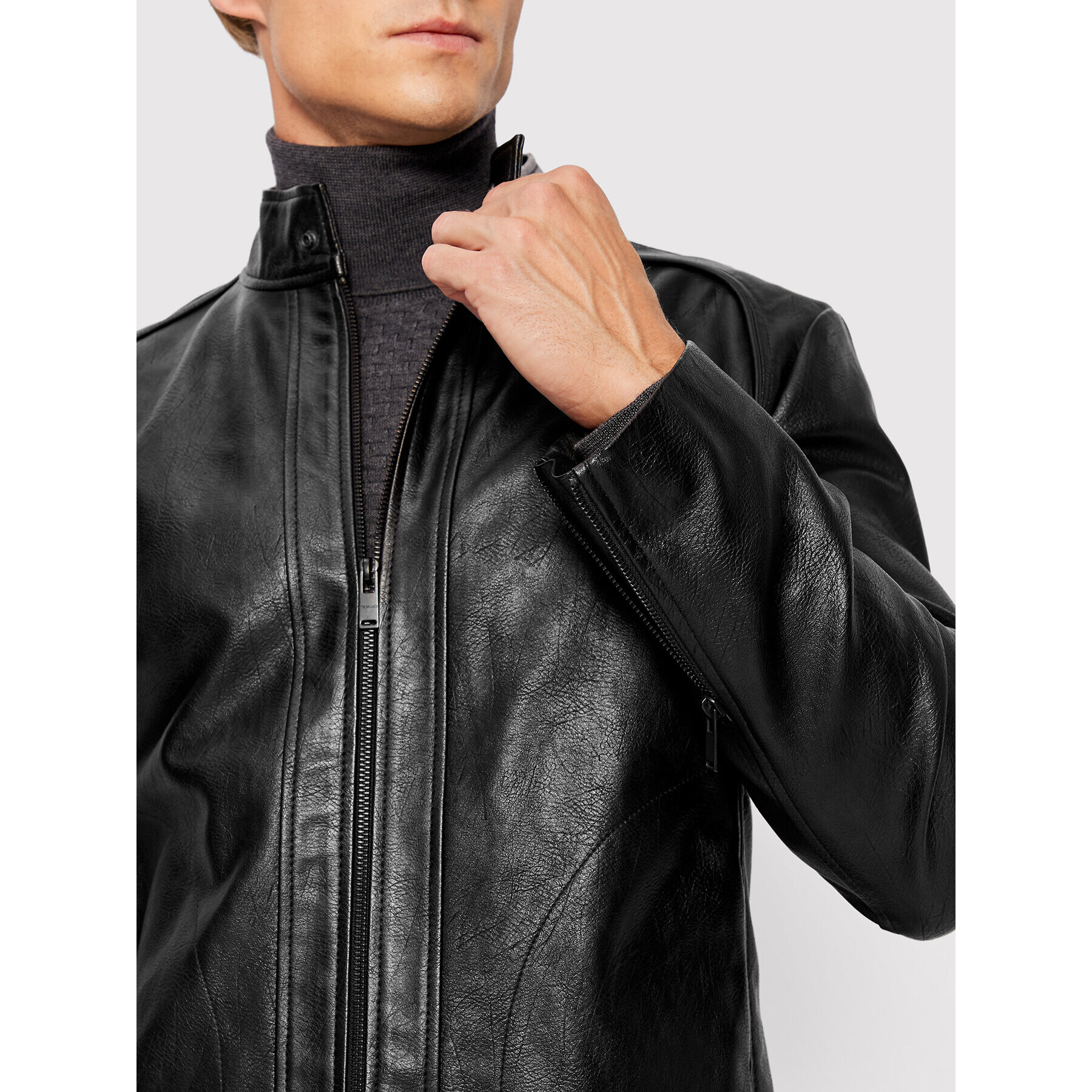 Trussardi Bunda z imitácie kože Biker 52S00760 Čierna Regular Fit - Pepit.sk