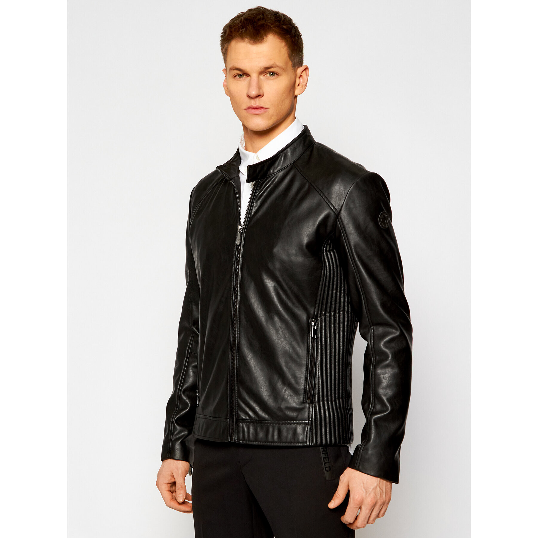 Trussardi Bunda z imitácie kože Biker Soft 52S00600 Čierna Regular Fit - Pepit.sk