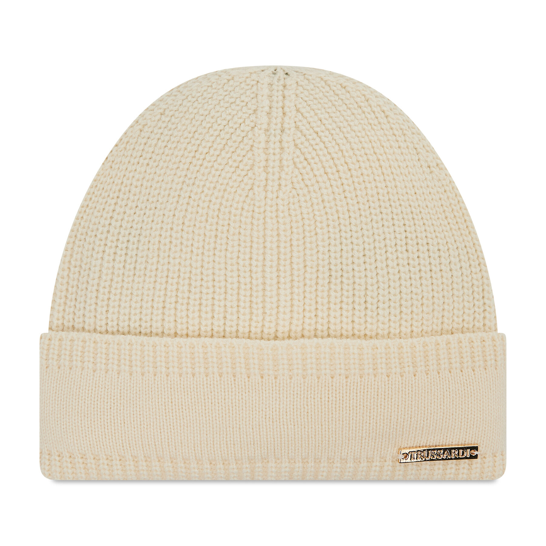 Trussardi Čiapka Beanie Metal Logo 59Z00220 Béžová - Pepit.sk