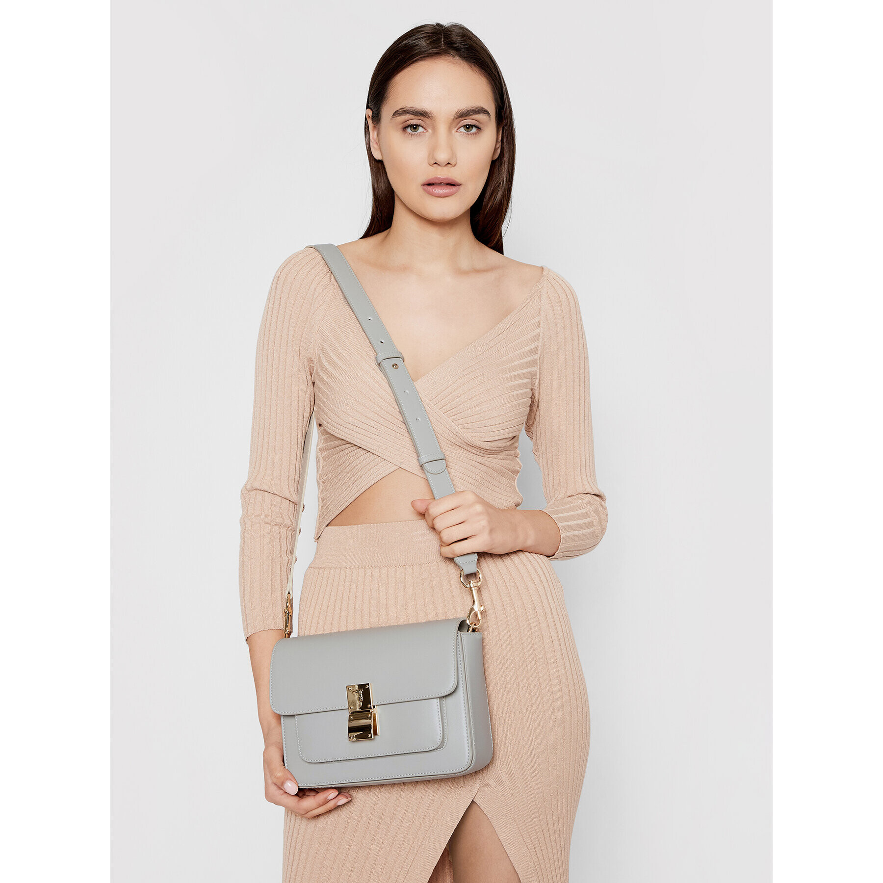 Trussardi Kabelka Lione Shoulder Md 75B00952 Sivá - Pepit.sk