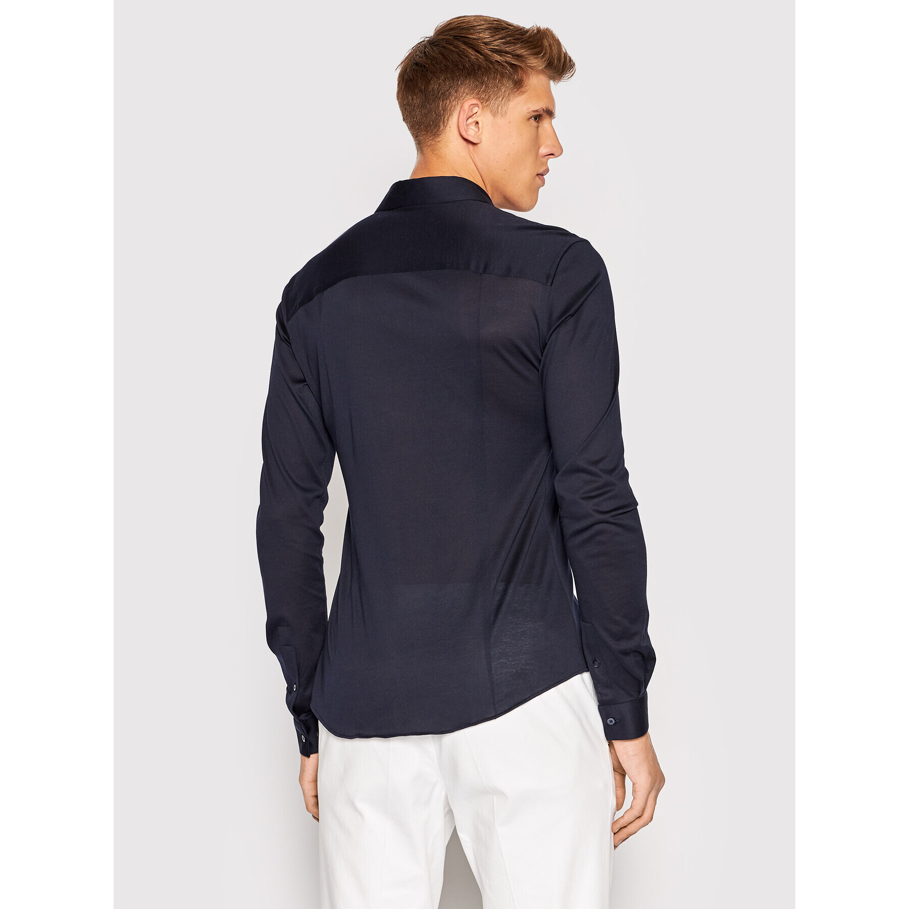 Trussardi Košeľa Mercerized 52C00281 Tmavomodrá Slim Fit - Pepit.sk