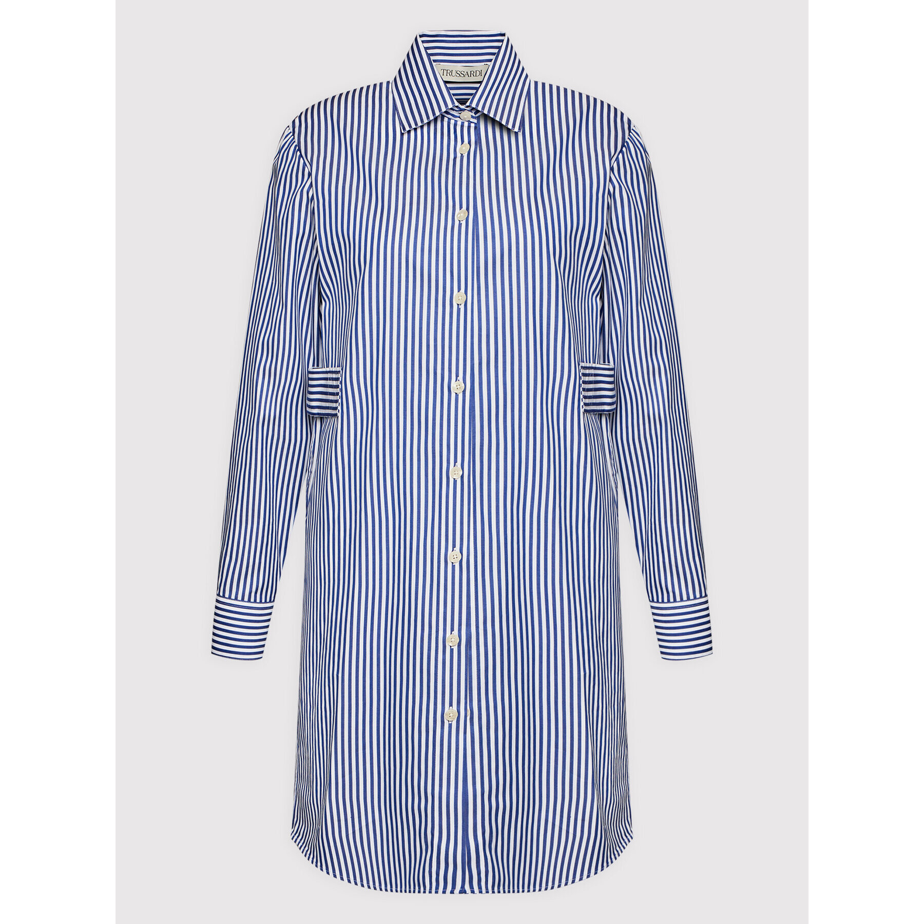 Trussardi Košeľové šaty Herringbone 56D00588 Tmavomodrá Relaxed Fit - Pepit.sk