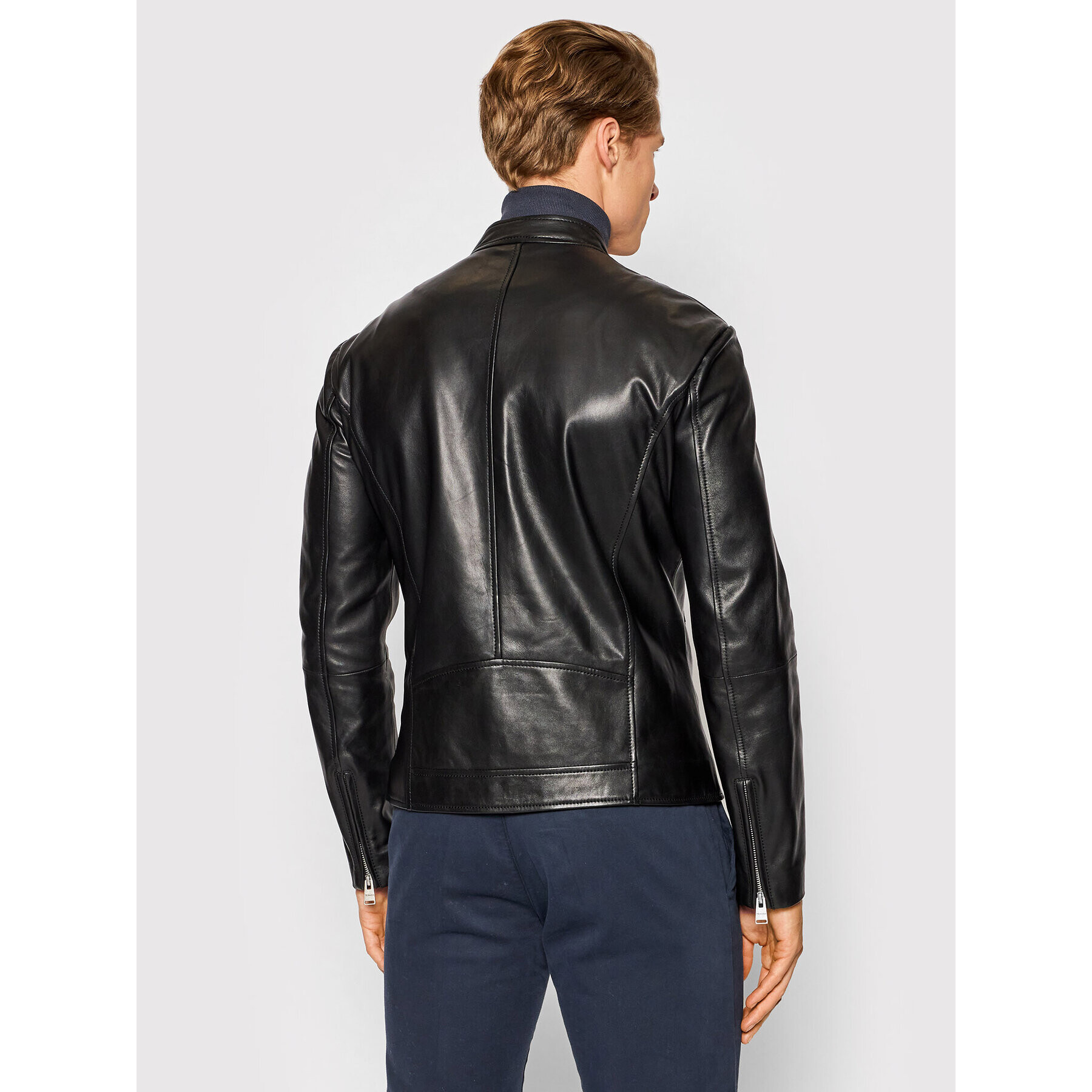 Trussardi Kožená bunda Biker Soft Touch 52S00713 Čierna Regular Fit - Pepit.sk