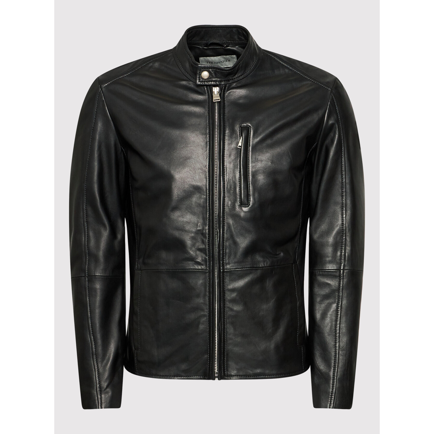 Trussardi Kožená bunda Biker Soft Touch 52S00713 Čierna Regular Fit - Pepit.sk