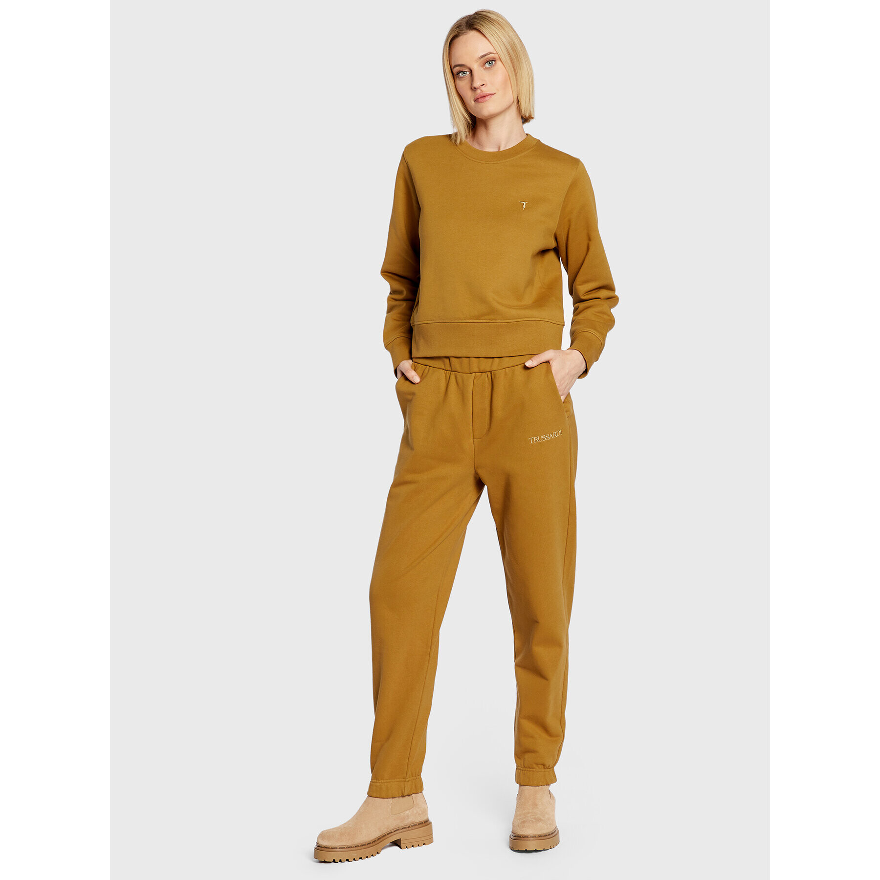 Trussardi Mikina 56F00216 Hnedá Relaxed Fit - Pepit.sk