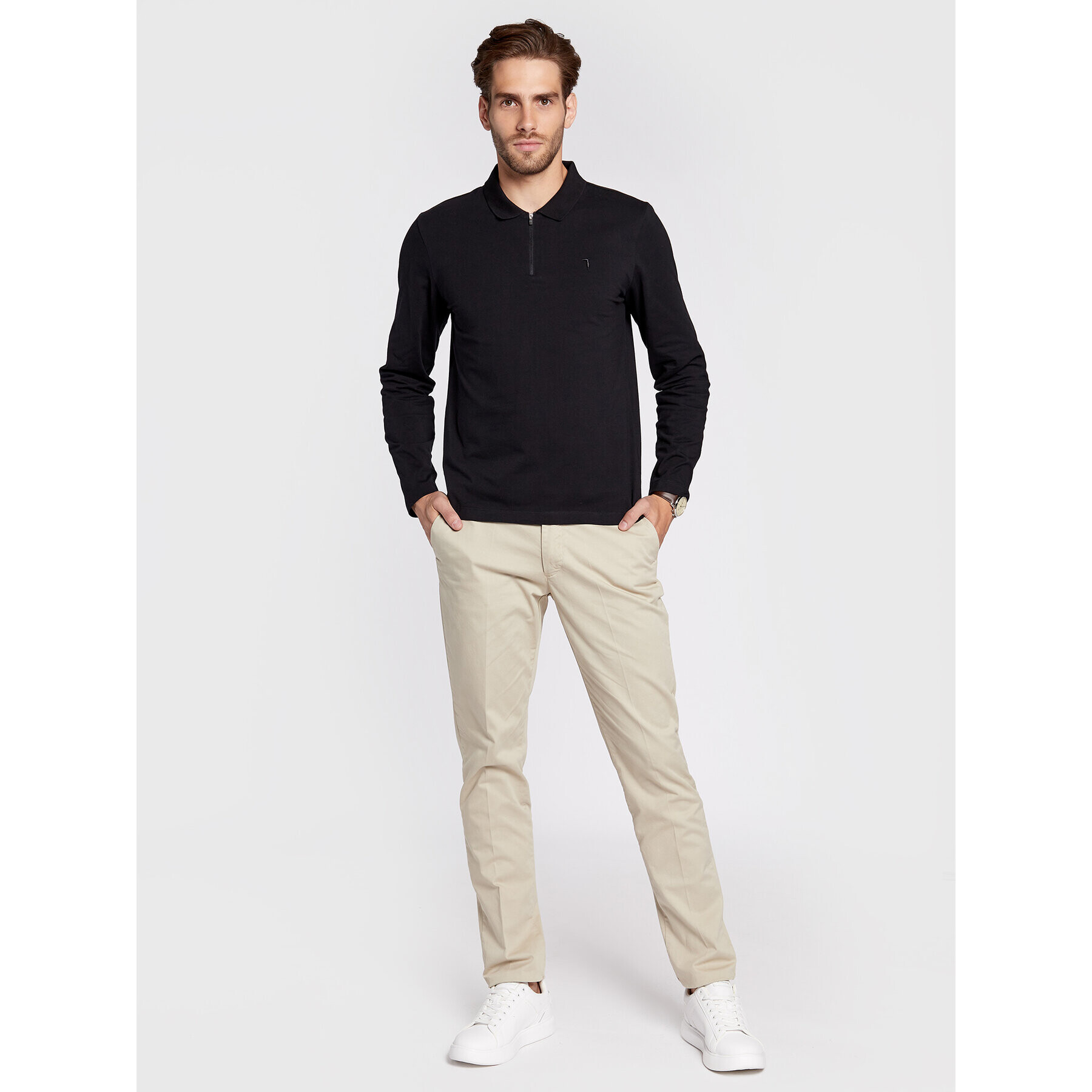 Trussardi Polokošeľa 52T00640 Čierna Regular Fit - Pepit.sk