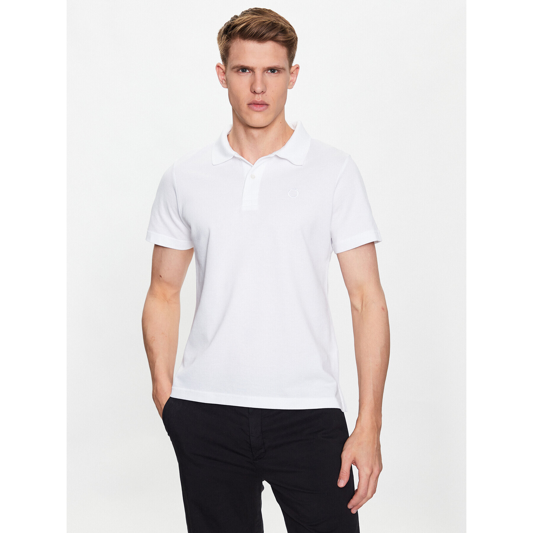 Trussardi Polokošeľa Emboidered 52T00712 Biela Regular Fit - Pepit.sk