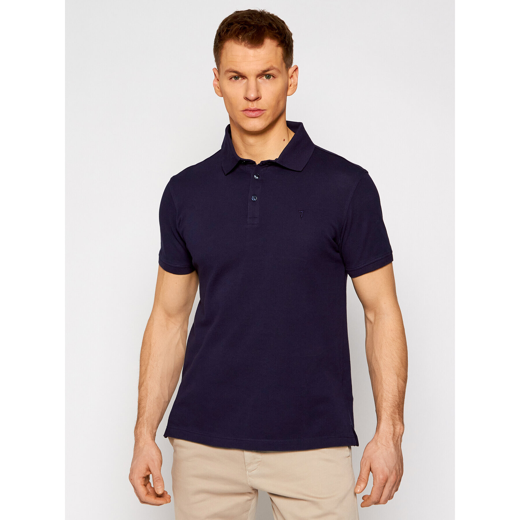 Trussardi Polokošeľa Piquet 52T00492 Tmavomodrá Regular Fit - Pepit.sk