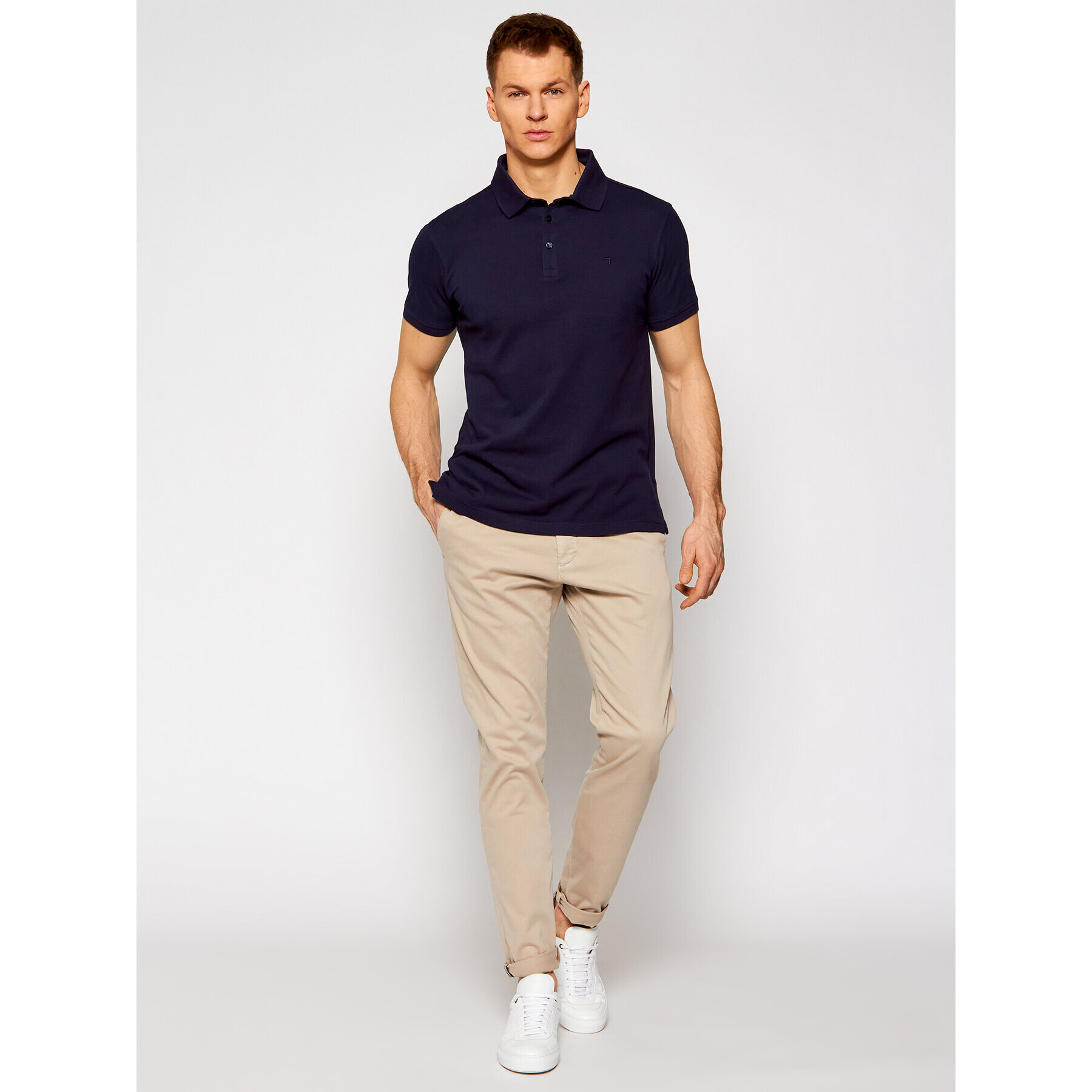 Trussardi Polokošeľa Piquet 52T00492 Tmavomodrá Regular Fit - Pepit.sk