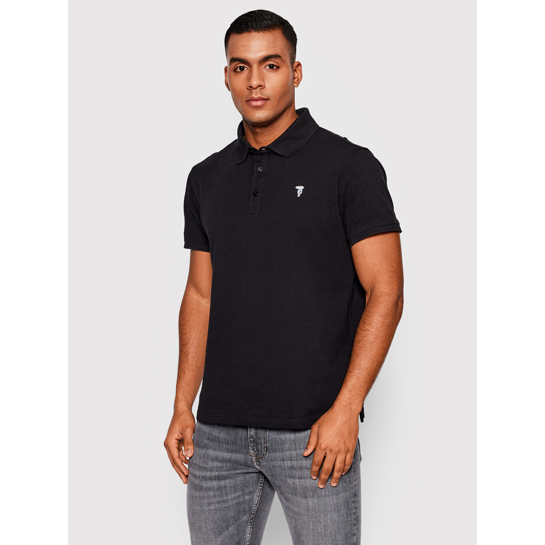 Trussardi Polokošeľa Piquet 52T00597 Čierna Regular Fit - Pepit.sk