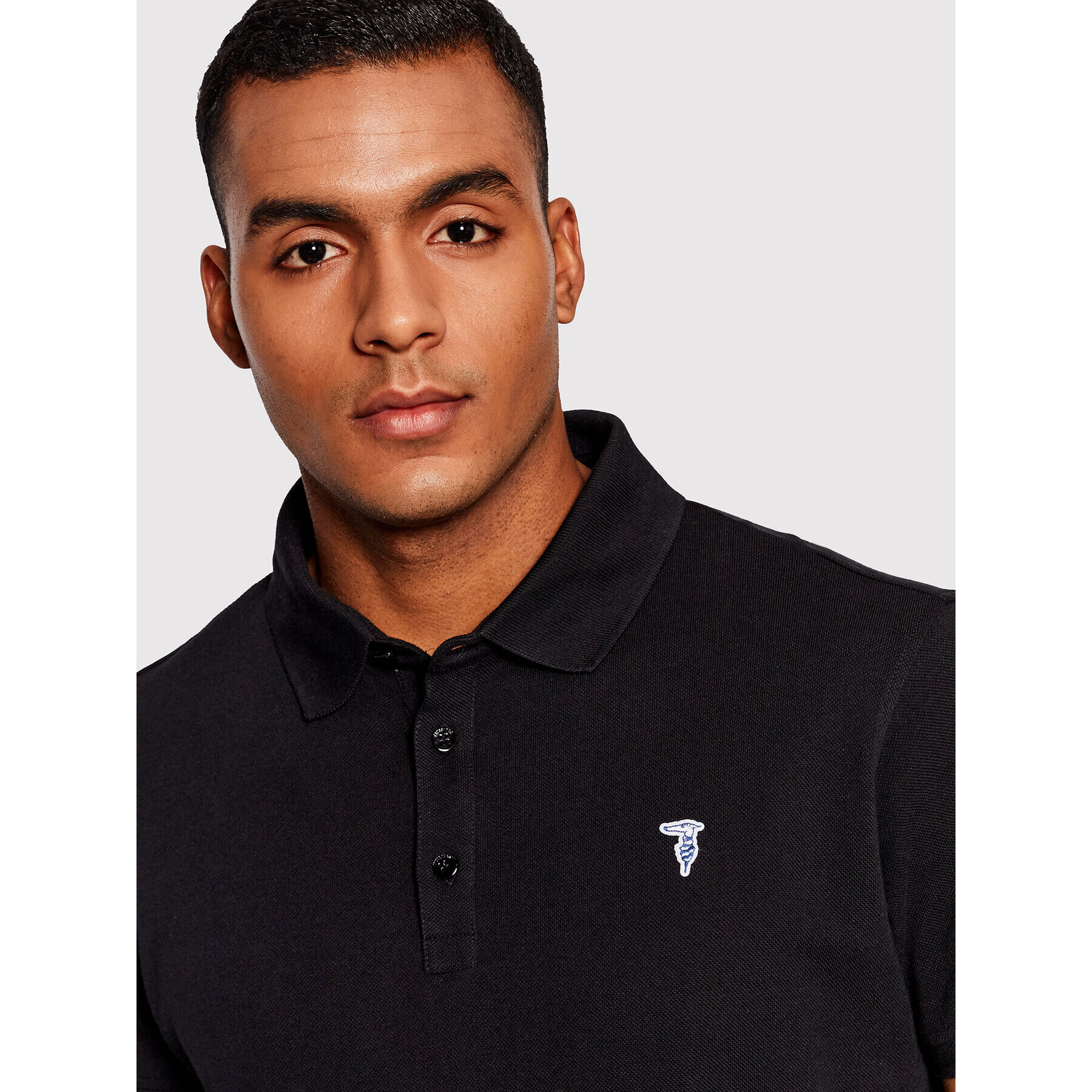 Trussardi Polokošeľa Piquet 52T00597 Čierna Regular Fit - Pepit.sk