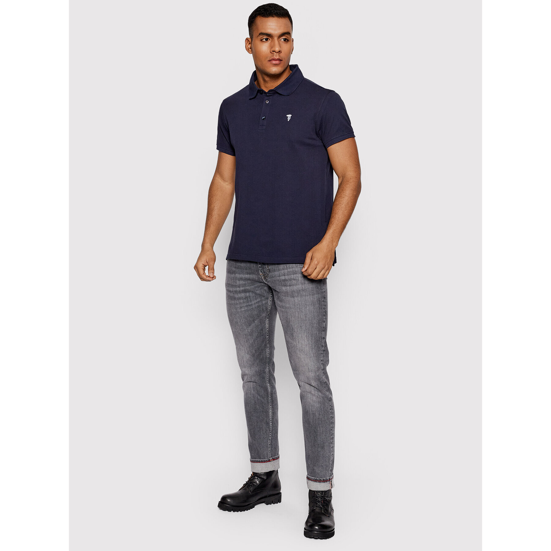 Trussardi Polokošeľa Piquet 52T00597 Tmavomodrá Regular Fit - Pepit.sk