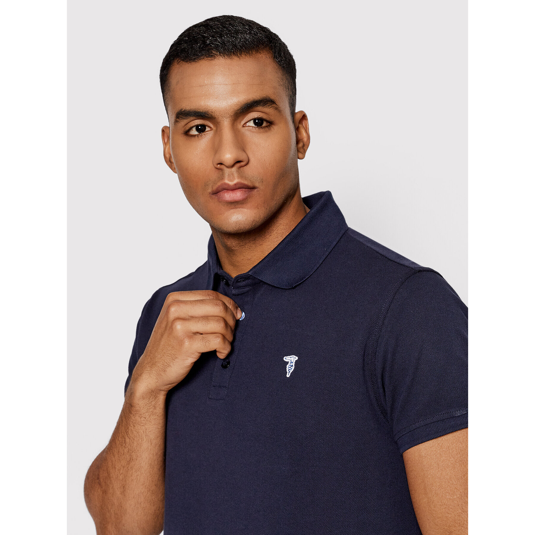 Trussardi Polokošeľa Piquet 52T00597 Tmavomodrá Regular Fit - Pepit.sk