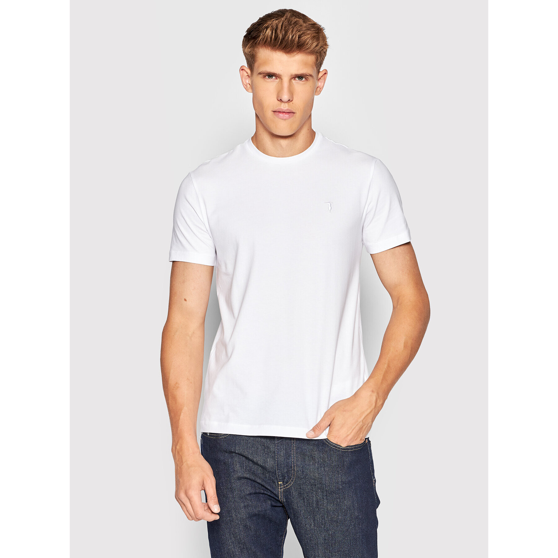 Trussardi Tričko 52T00652 Biela Slim Fit - Pepit.sk