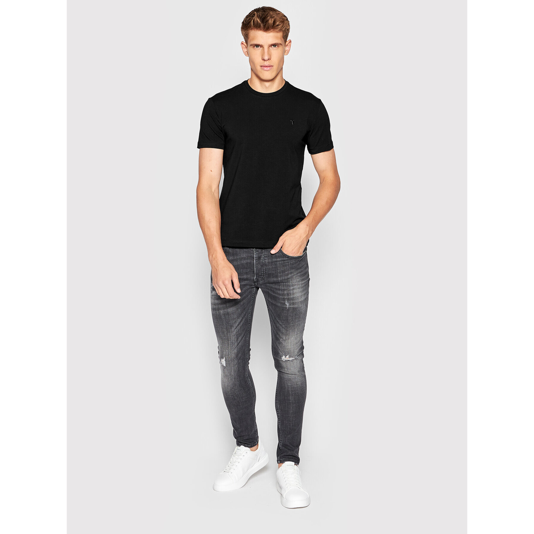 Trussardi Tričko 52T00652 Čierna Slim Fit - Pepit.sk