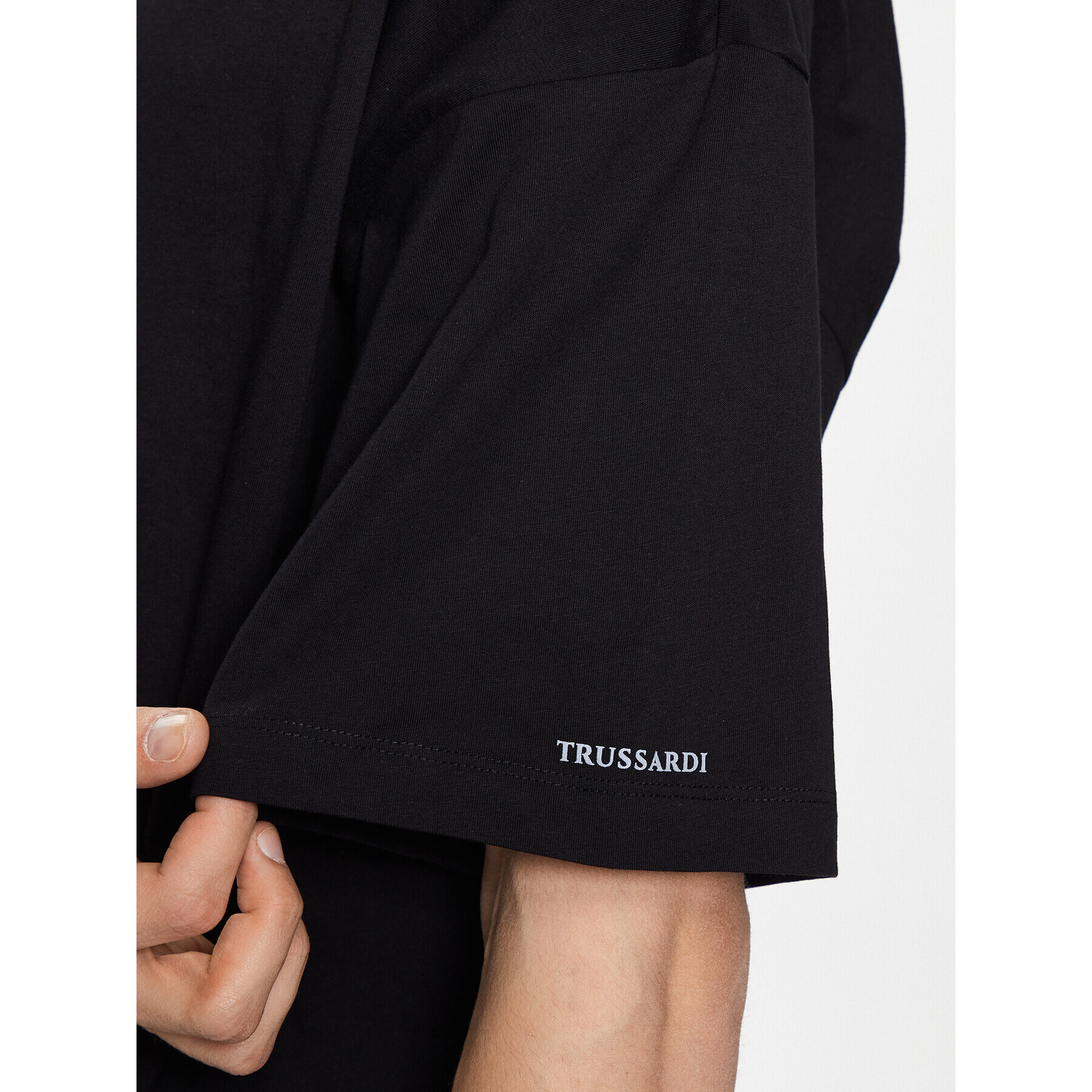 Trussardi Tričko 52T00718 Čierna Regular Fit - Pepit.sk