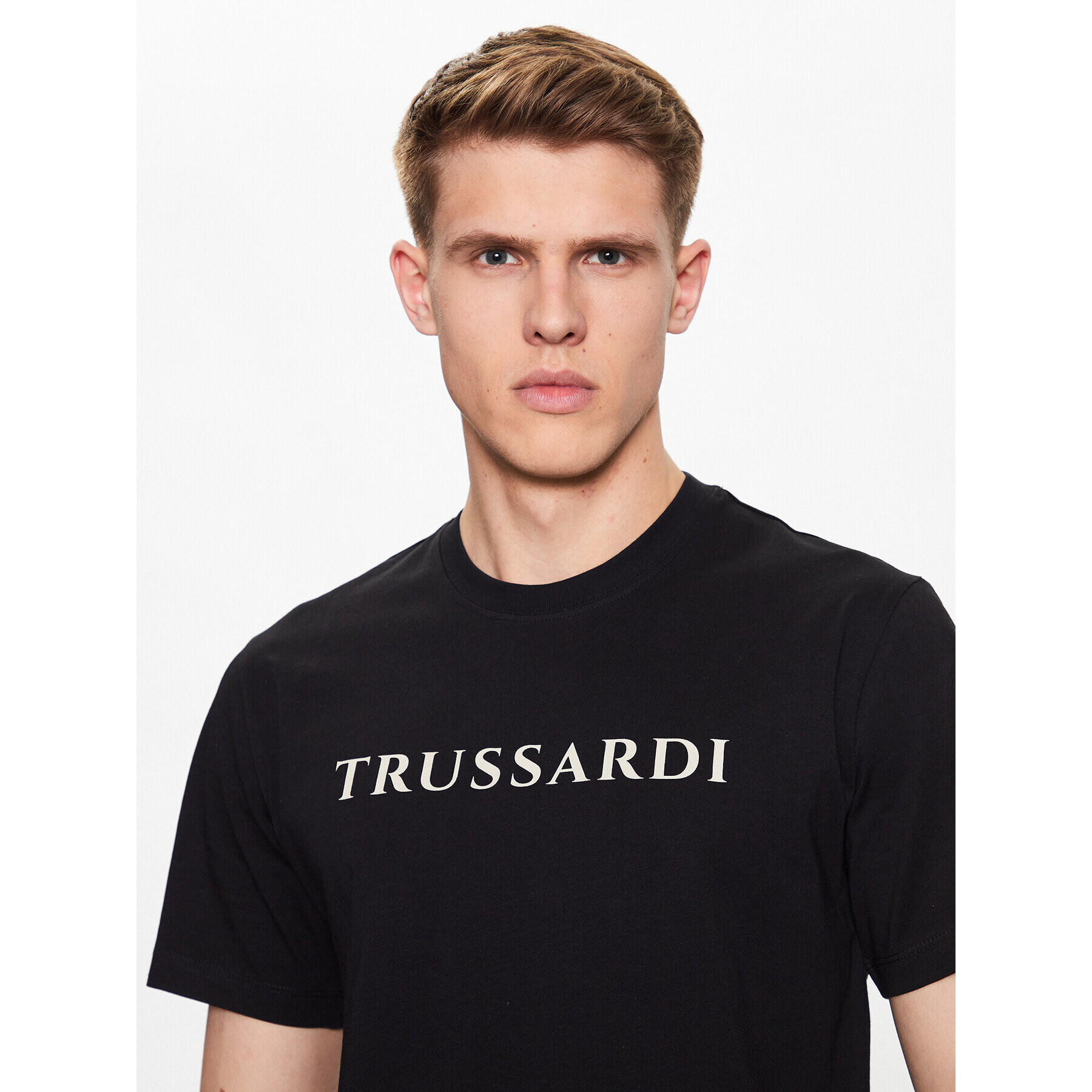 Trussardi Tričko 52T00724 Čierna Regular Fit - Pepit.sk