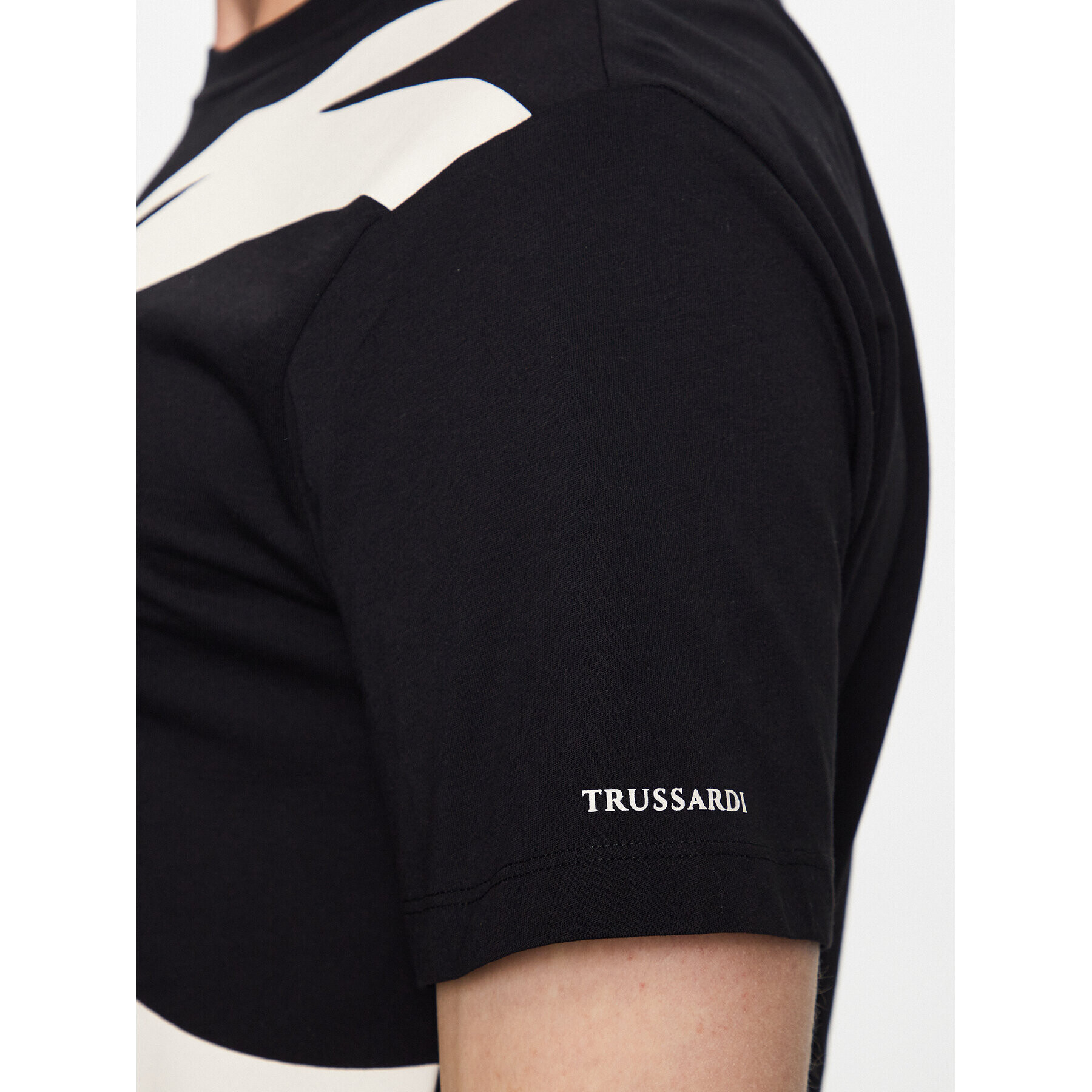 Trussardi Tričko 52T00726 Čierna Regular Fit - Pepit.sk