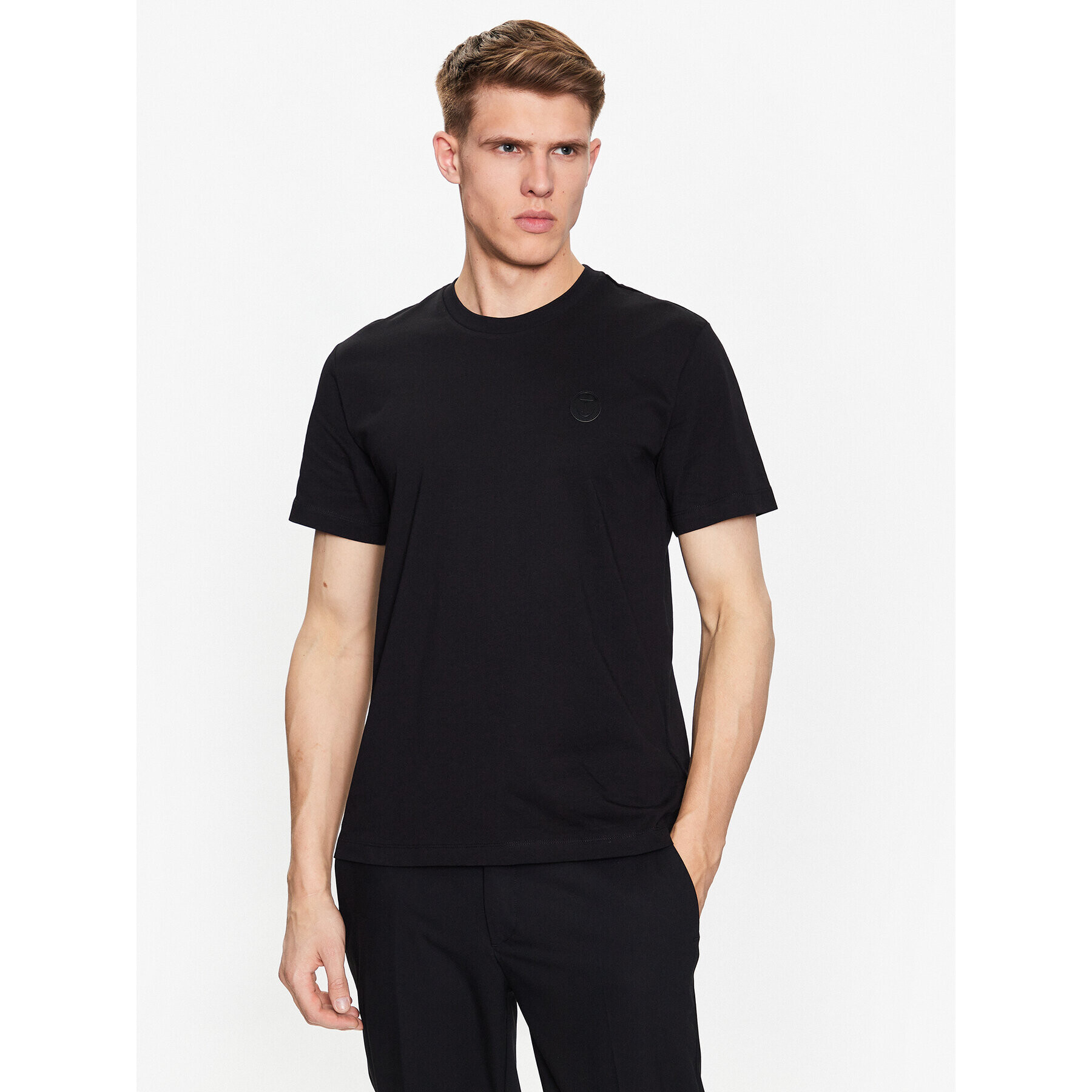 Trussardi Tričko 52T00735 Čierna Regular Fit - Pepit.sk