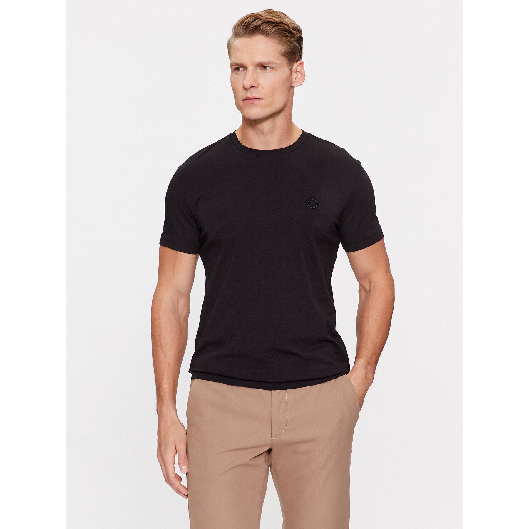 Trussardi Tričko 52T00767 Čierna Regular Fit - Pepit.sk