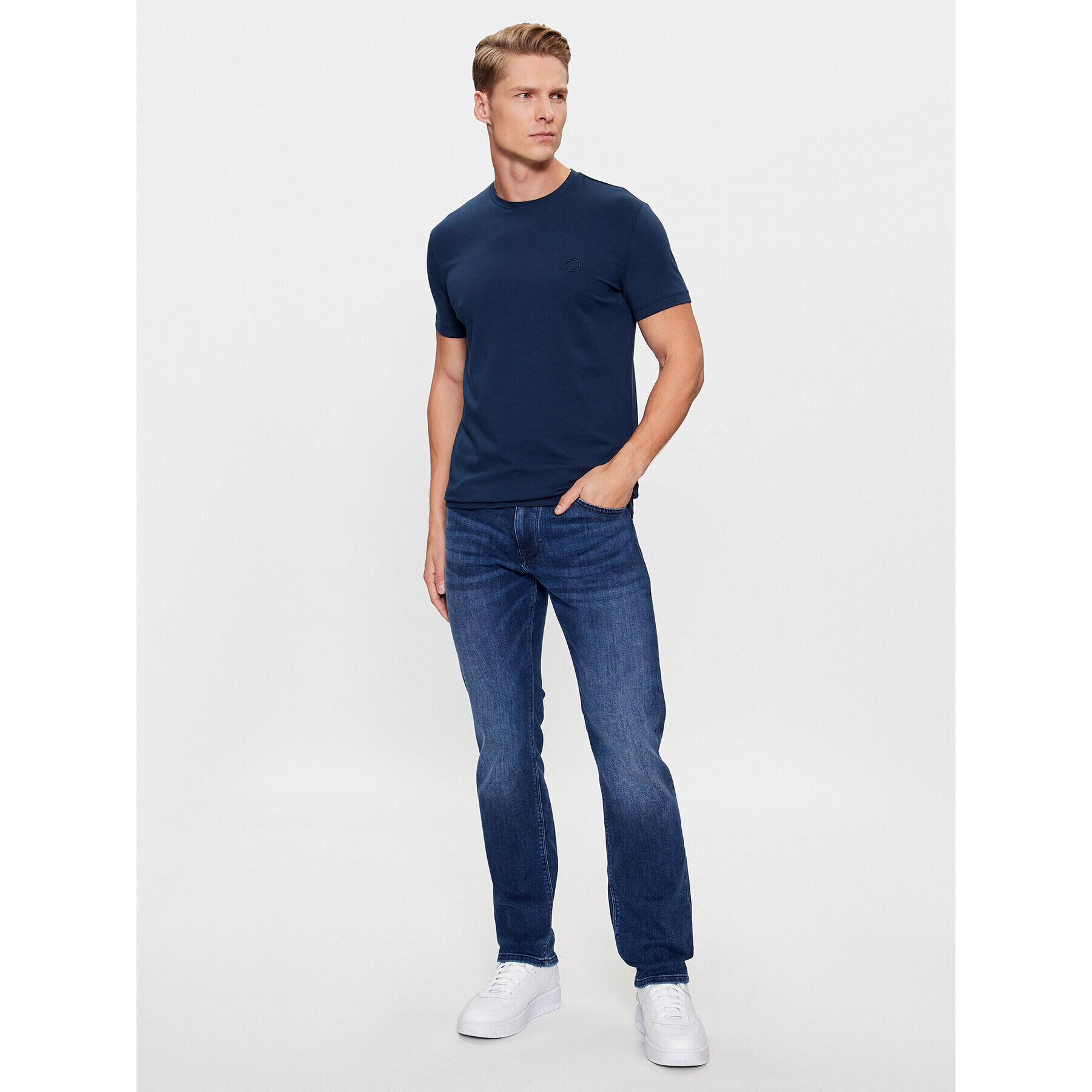 Trussardi Tričko 52T00767 Tmavomodrá Regular Fit - Pepit.sk