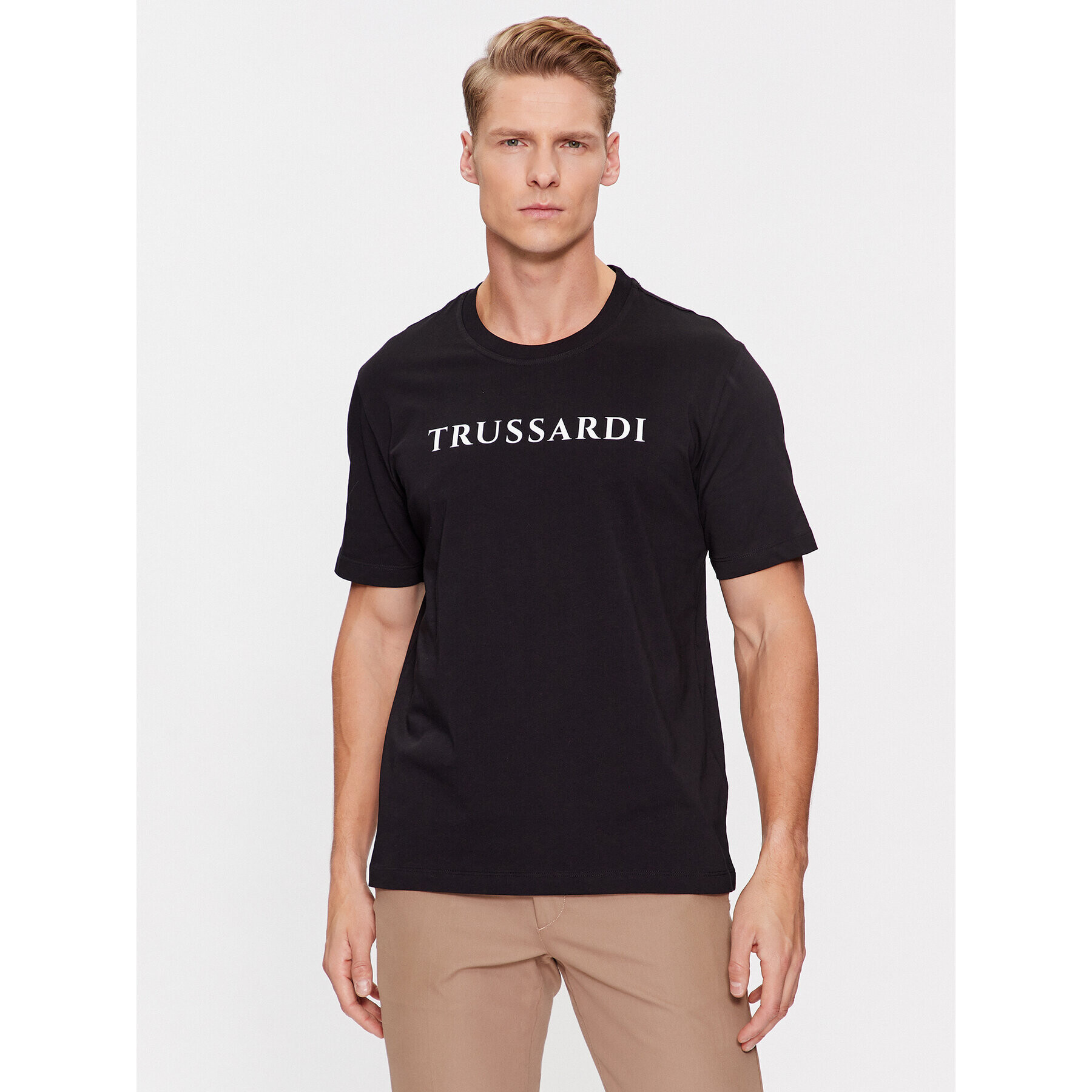 Trussardi Tričko 52T00768 Čierna Regular Fit - Pepit.sk