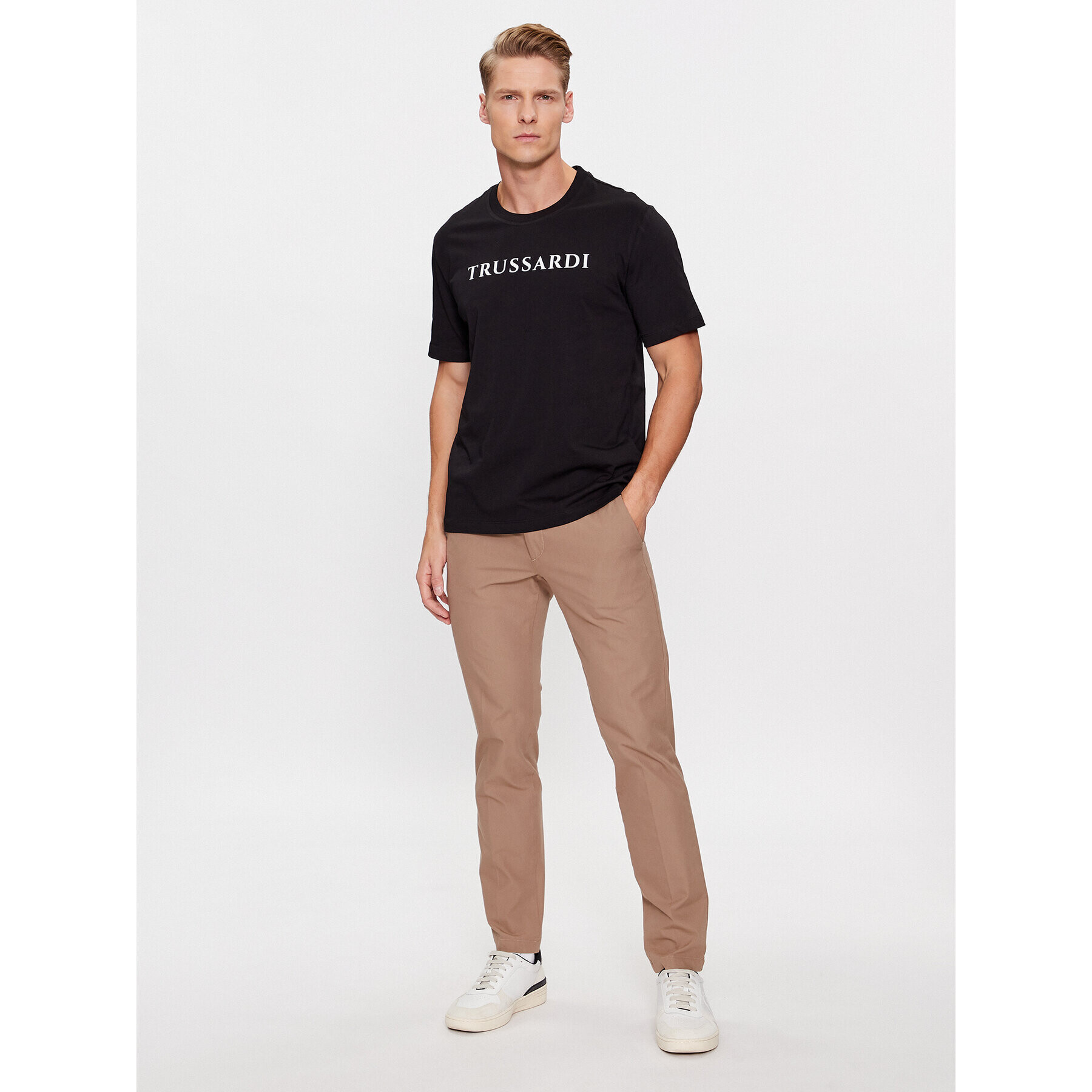 Trussardi Tričko 52T00768 Čierna Regular Fit - Pepit.sk