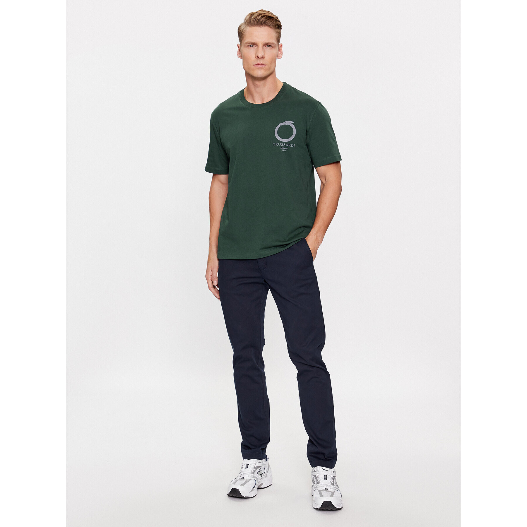 Trussardi Tričko 52T00771 Zelená Regular Fit - Pepit.sk