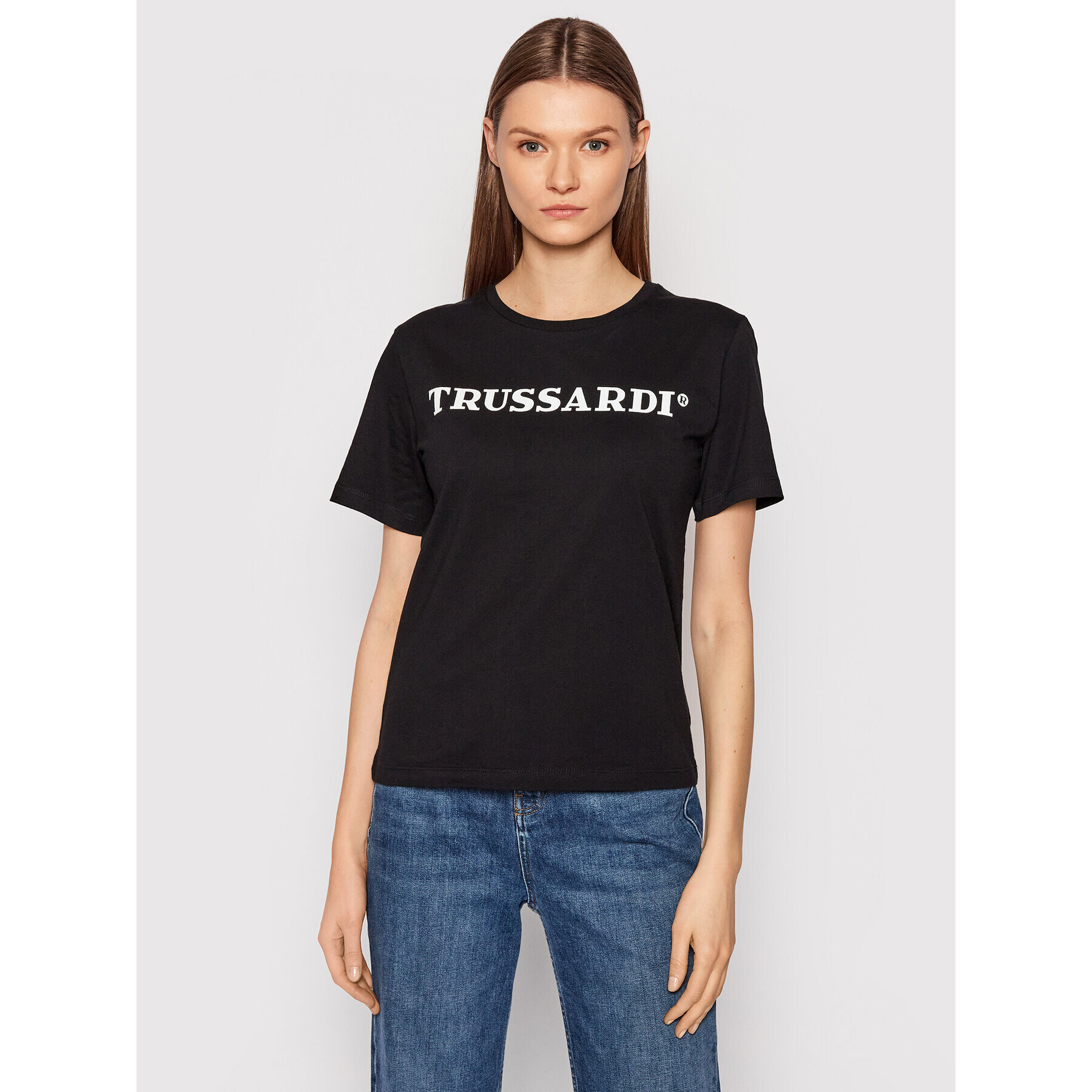 Trussardi Tričko 56T00474 Čierna Regular Fit - Pepit.sk