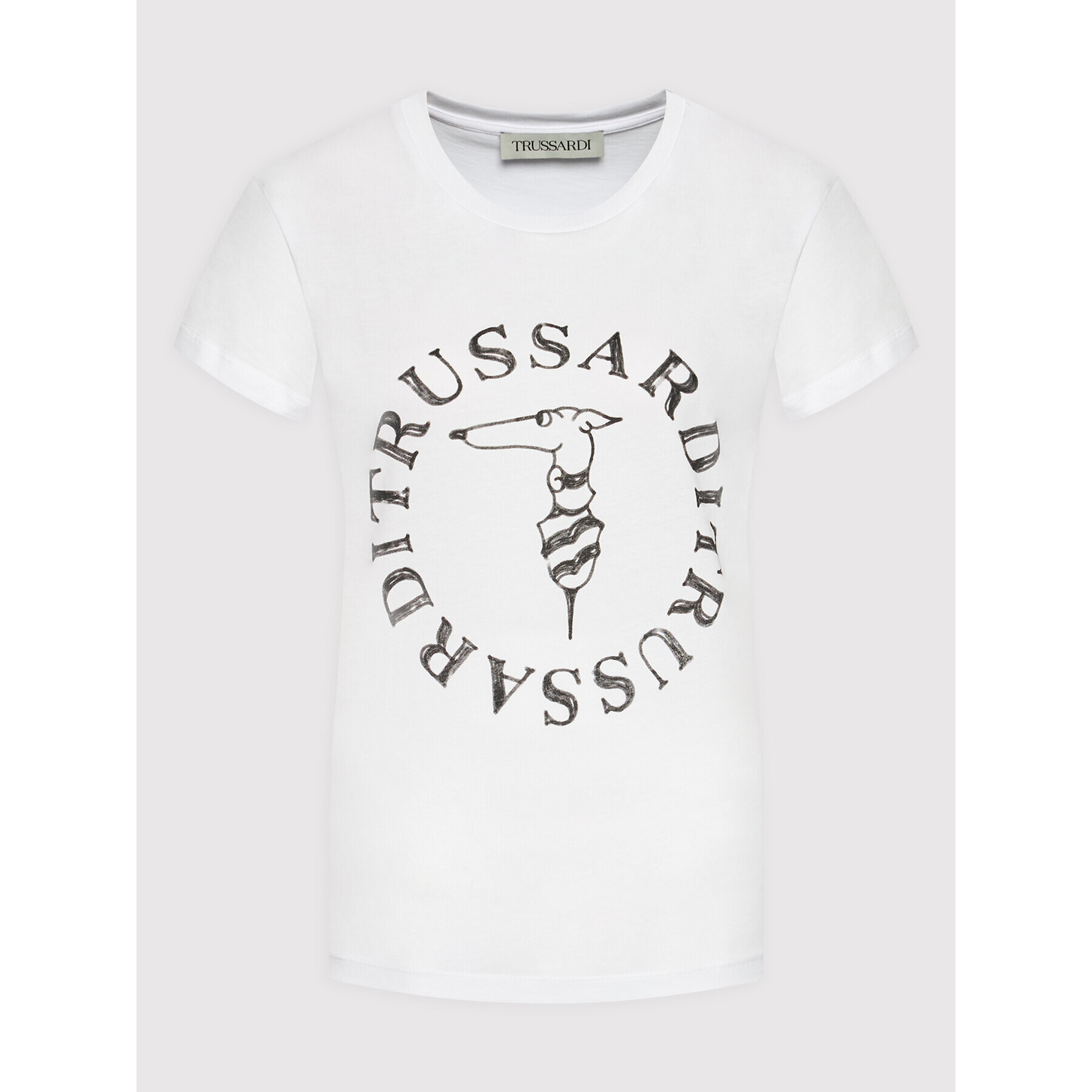 Trussardi Tričko 56T00479 Biela Regular Fit - Pepit.sk