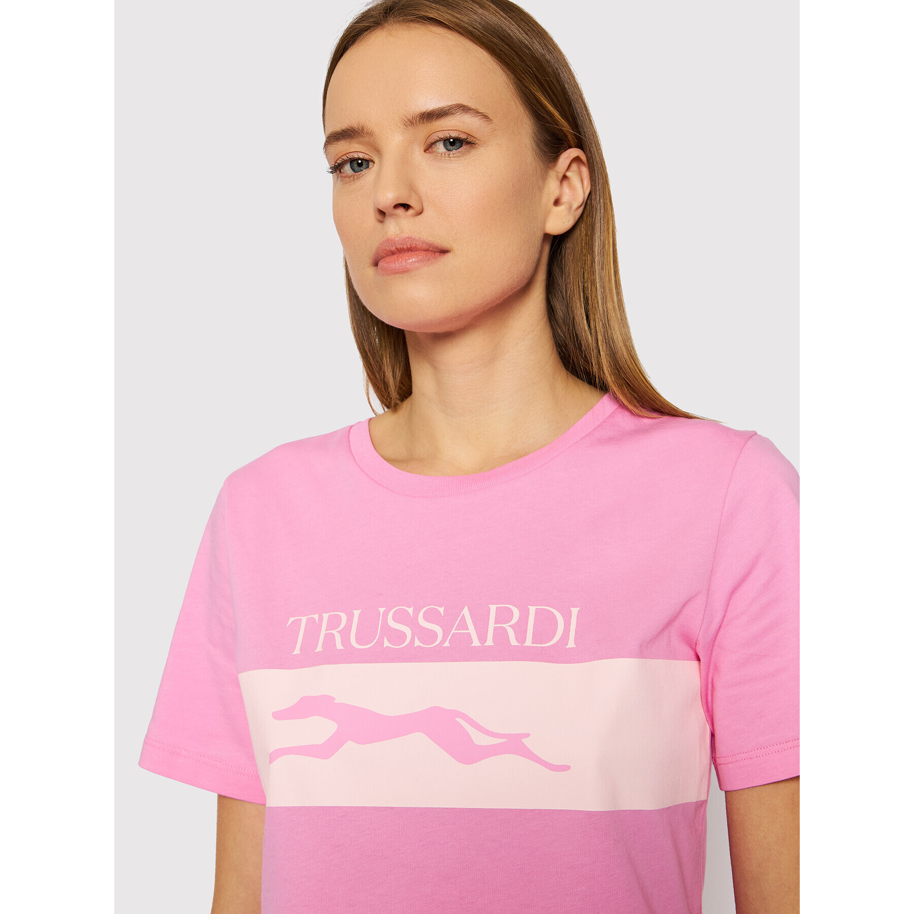 Trussardi Tričko 56T00482 Ružová Regular Fit - Pepit.sk