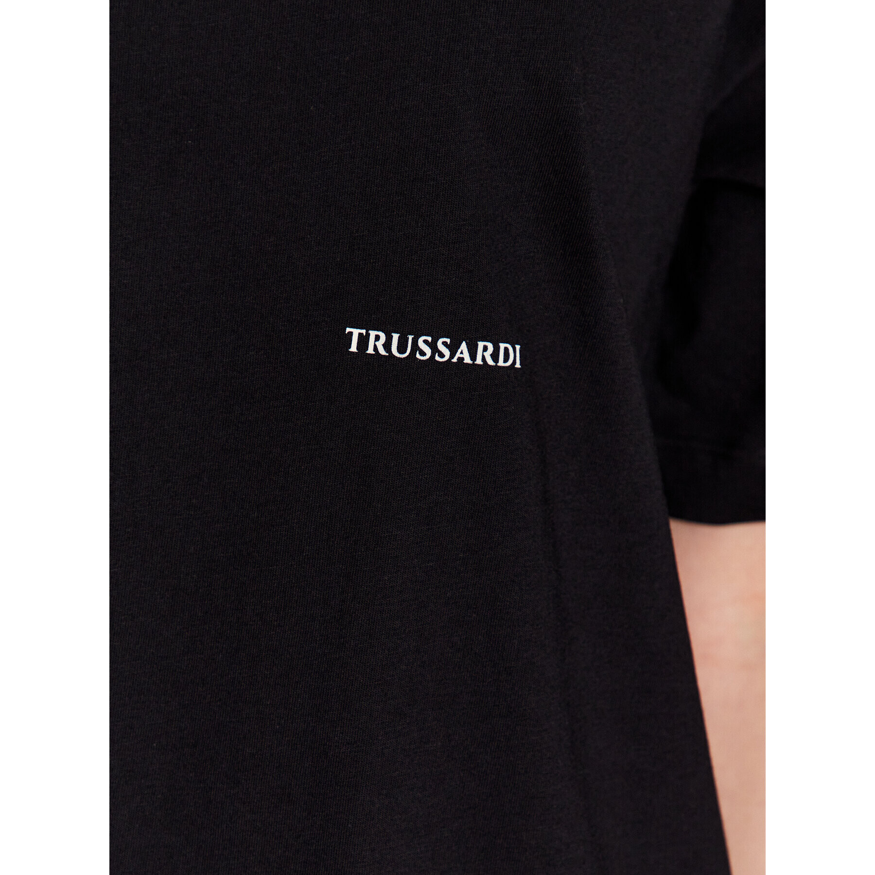 Trussardi Tričko Greyhound Backprint 56T00559 Čierna Relaxed Fit - Pepit.sk